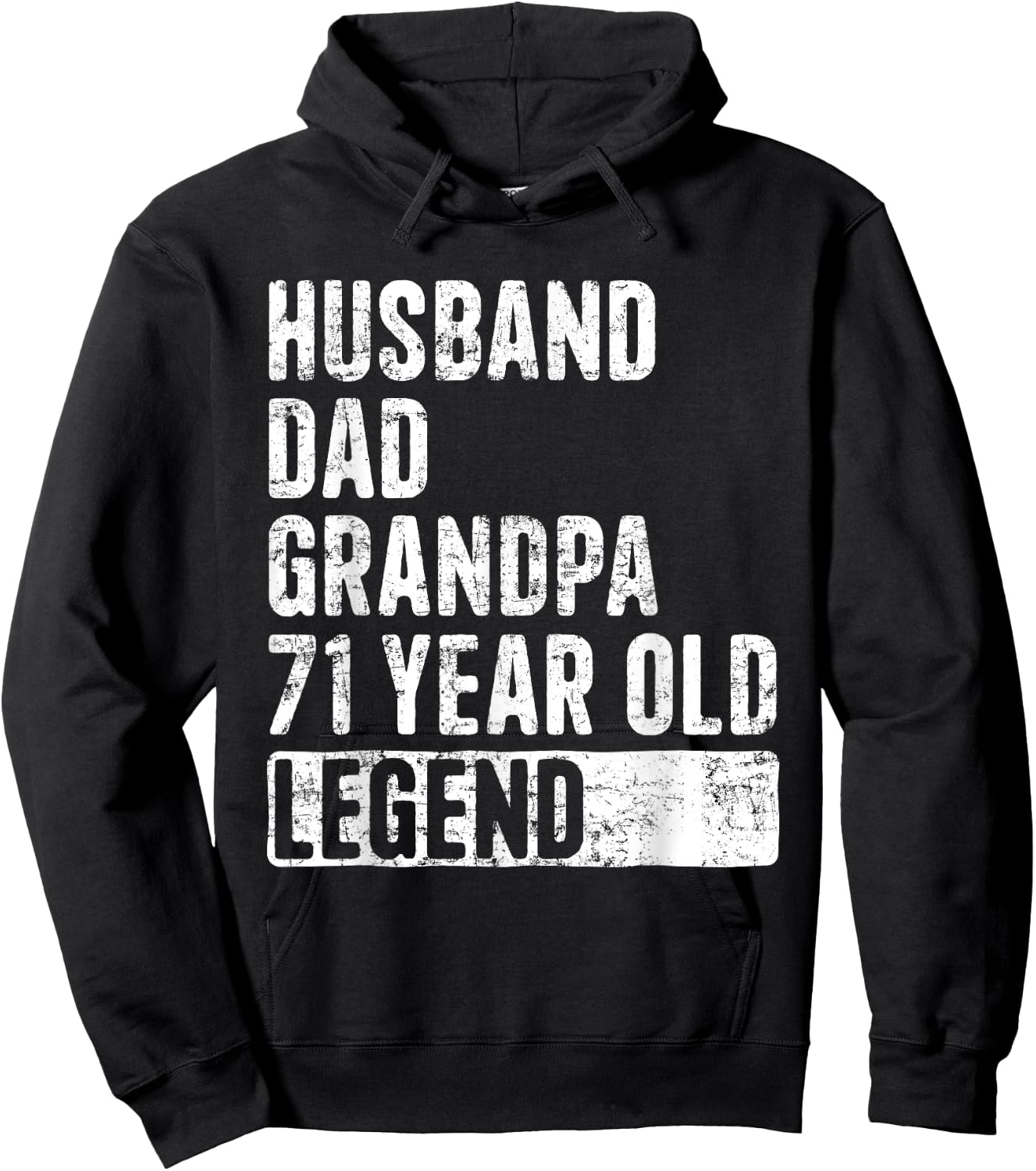 Husband Dad Grandpa 71 Years Old Legend 71st Birthday Hoodie - Hoodie | Black