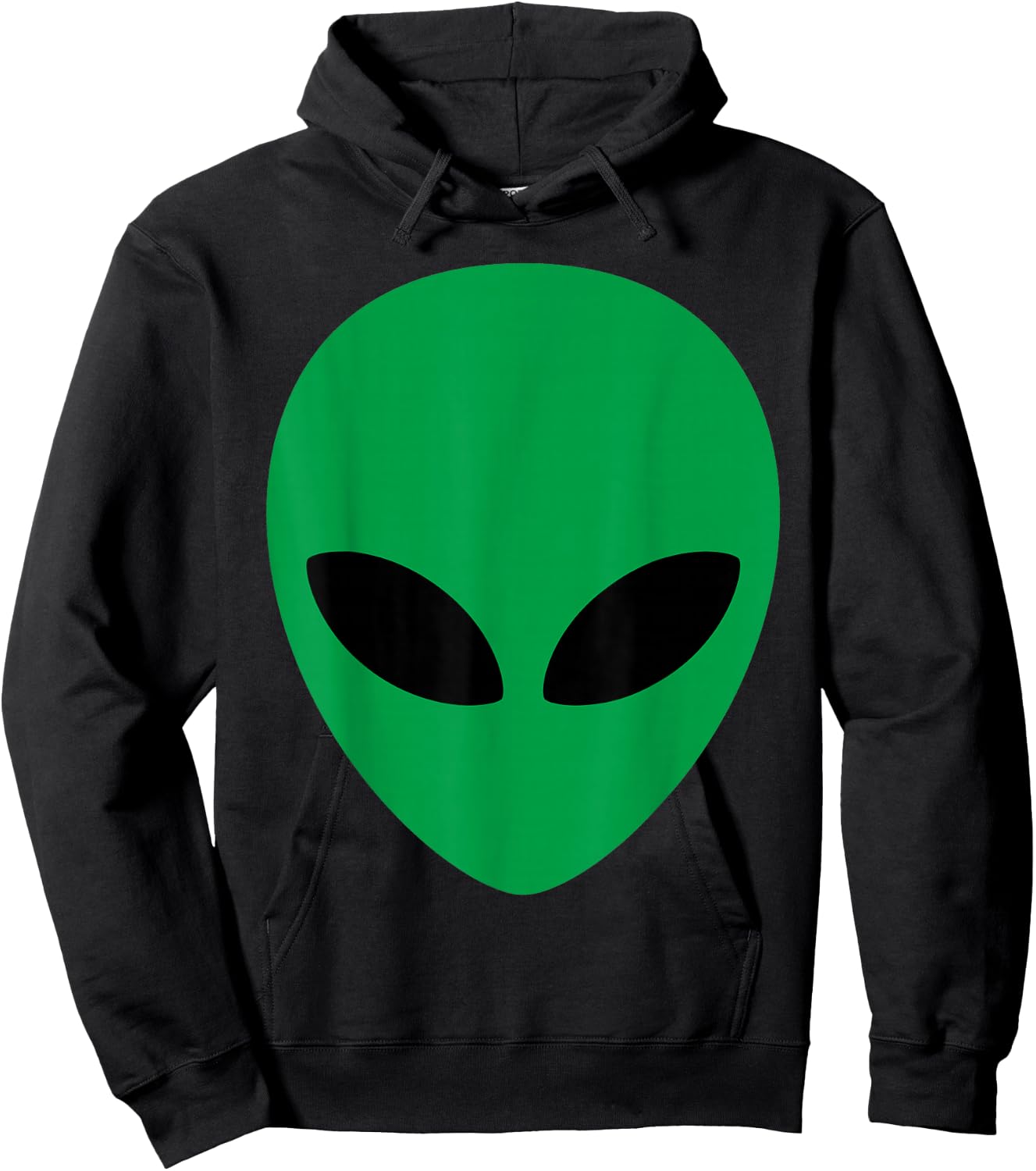 Alien Head Green Alien Grey Shirt Hoodie - Hoodie | Black