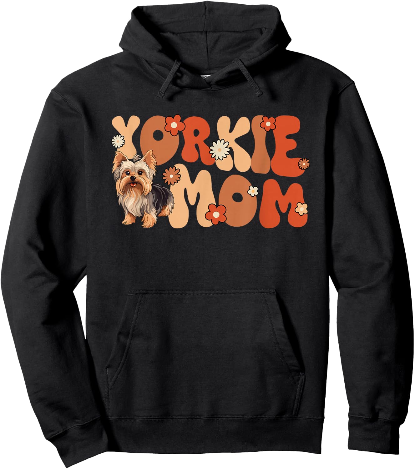 Yorkshire Terrier Groovy World's Best Yorkie Mom Hoodie - Hoodie | Black