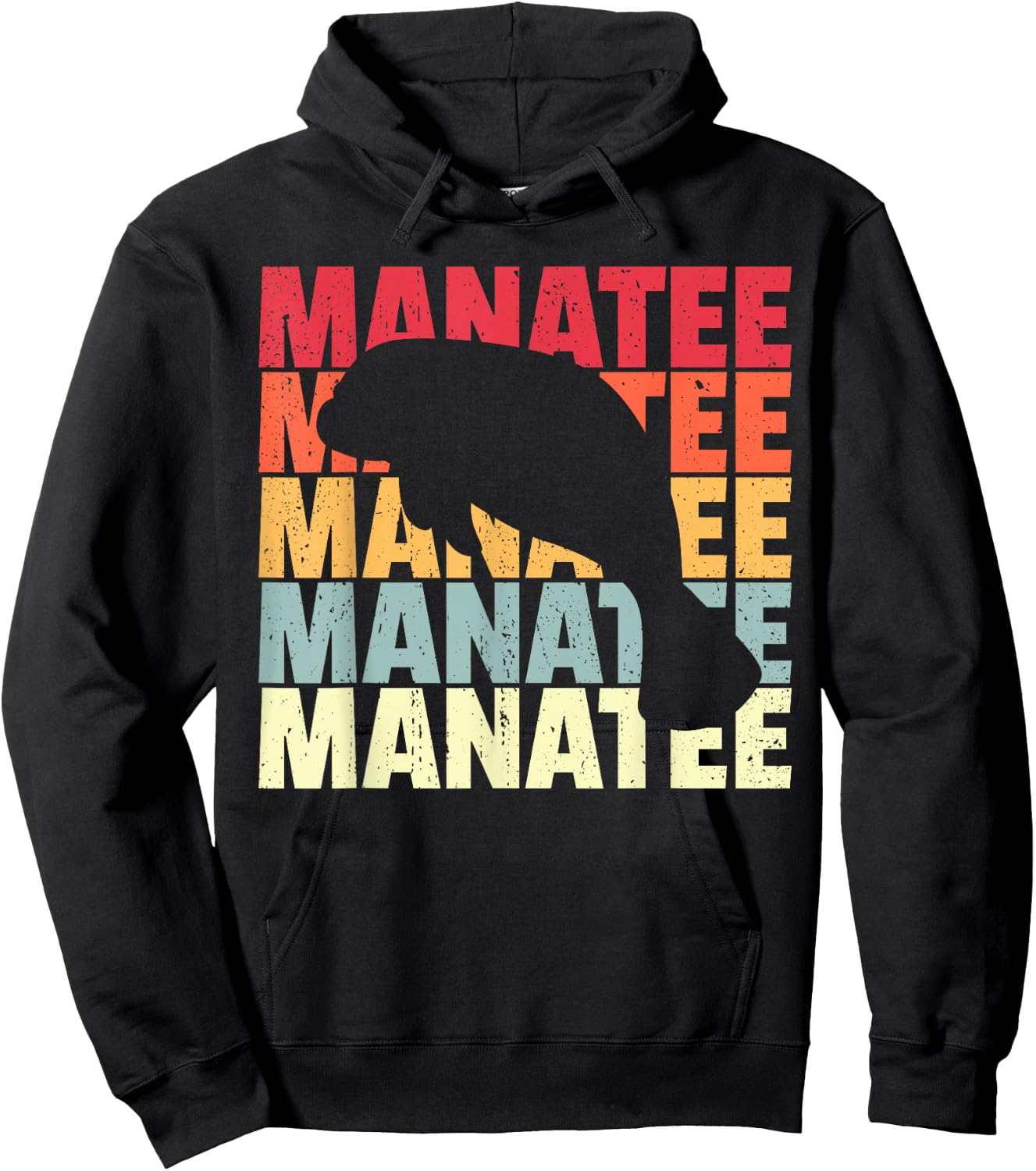 Vintage Manatee Hoodie - Hoodie | Black