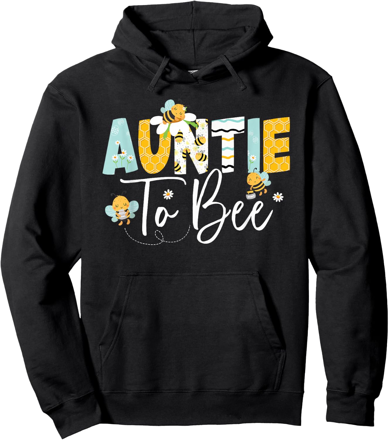 Auntie to Bee Birthday Party Family Matching Hoodie - Hoodie | Black