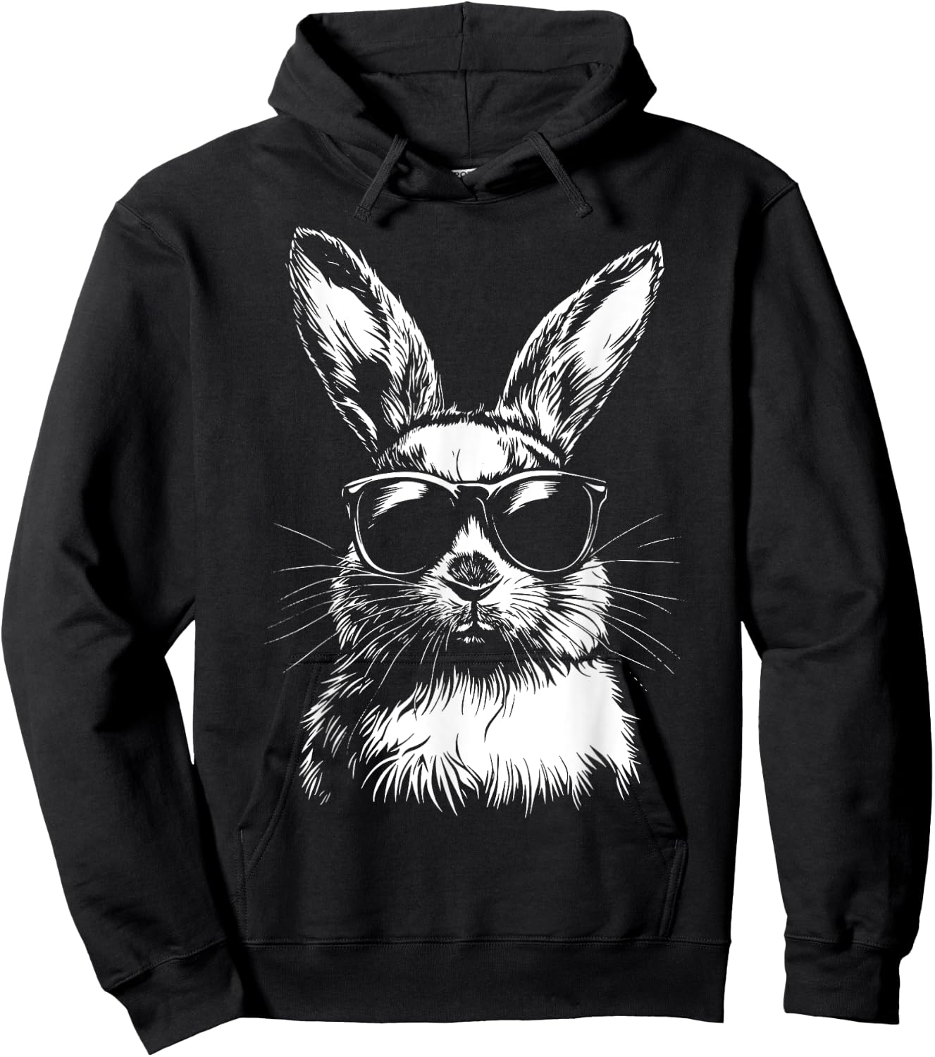 Rabbit Easter Bunny Sunglasses Hoodie - Hoodie | Black