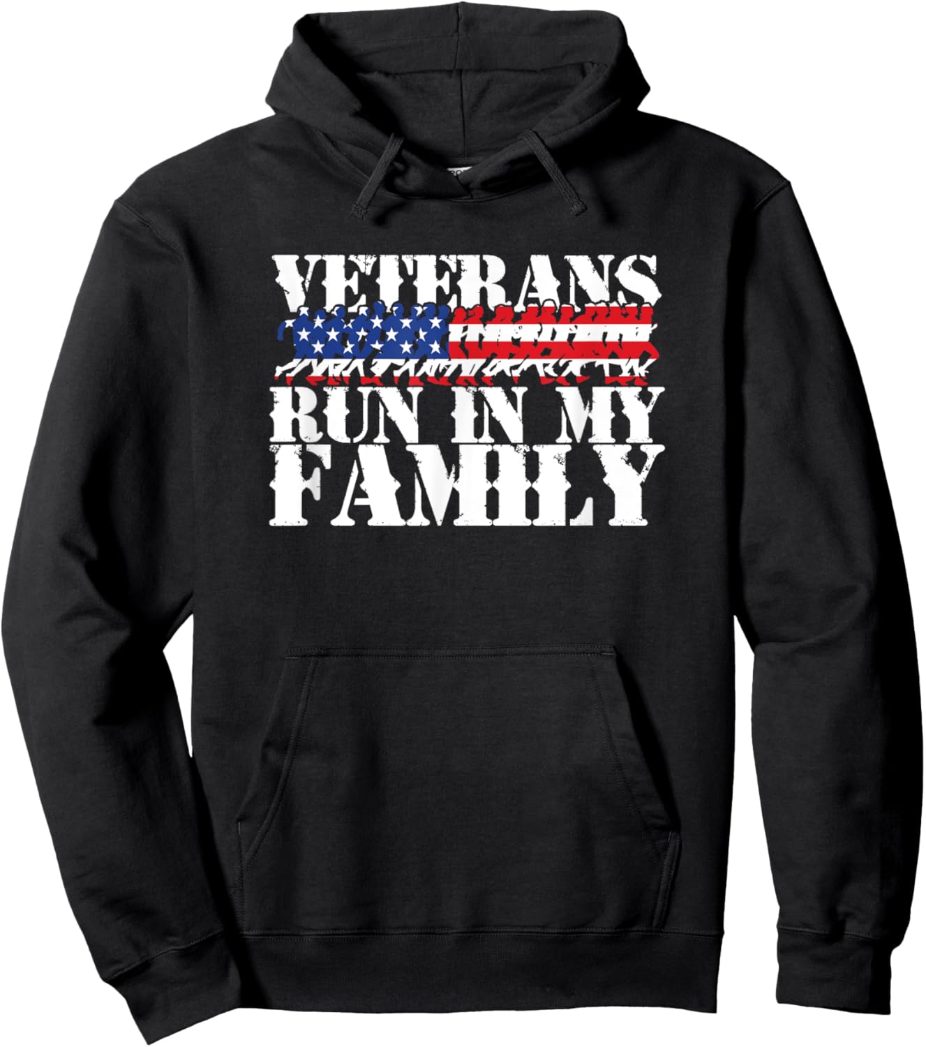 Military Runner Running Gift T Shirt - Veteran Pride Quote Hoodie - Hoodie | Black