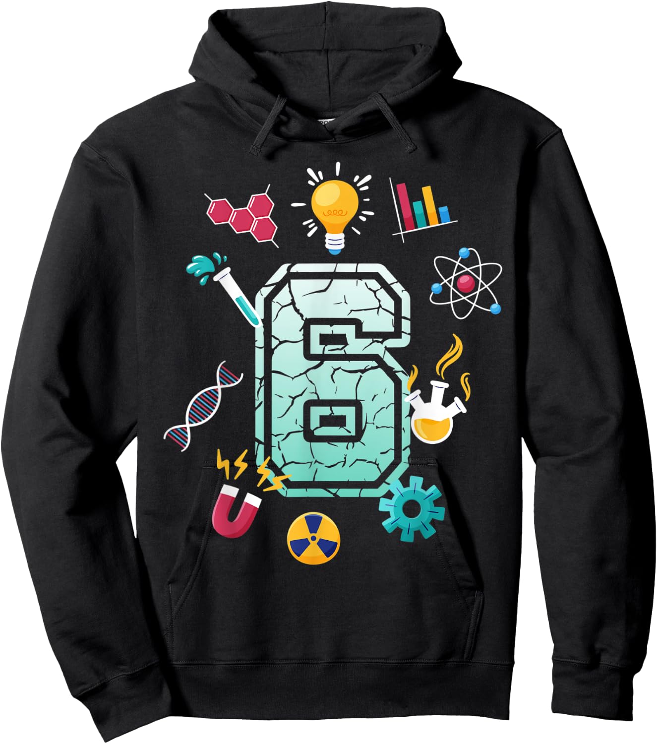 Science 6 Year Old Birthday School Party Scientific Matching Hoodie - Hoodie | Black