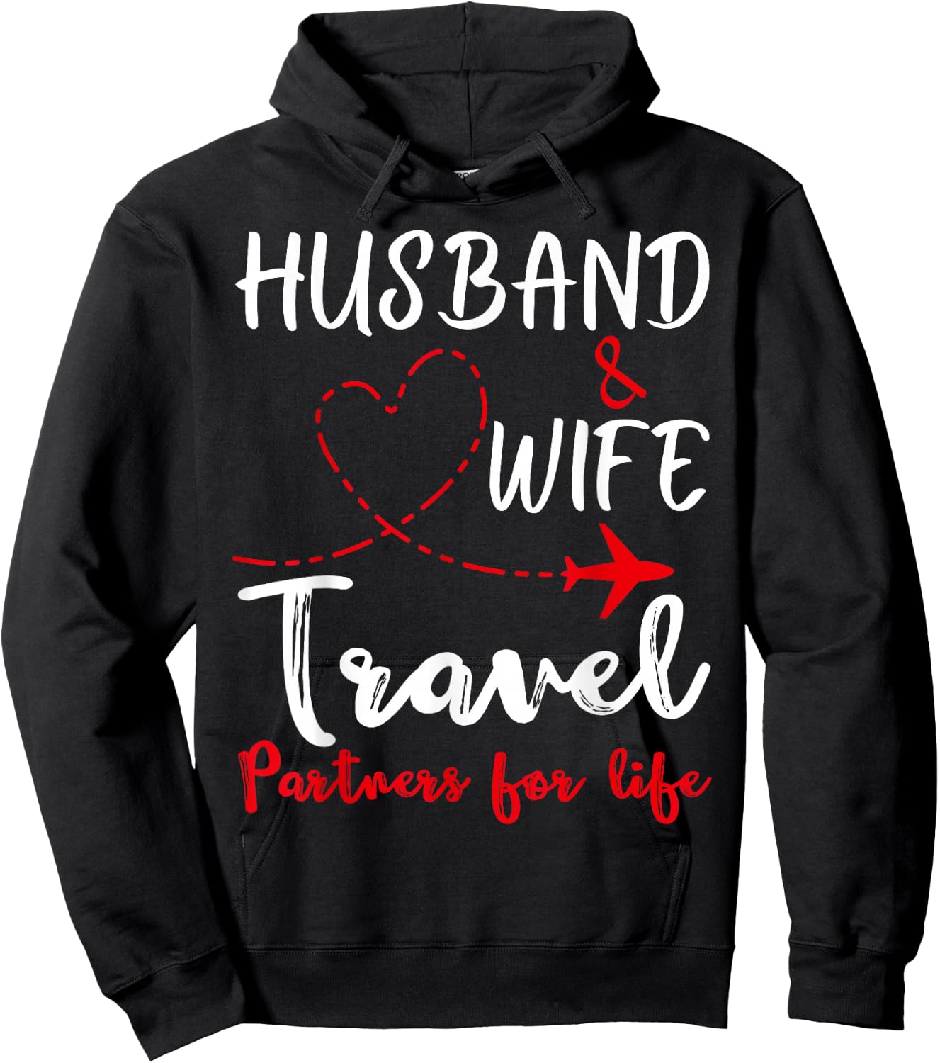Couple Matching Husband and Wife Travel Partners for Life Hoodie - Hoodie | Black