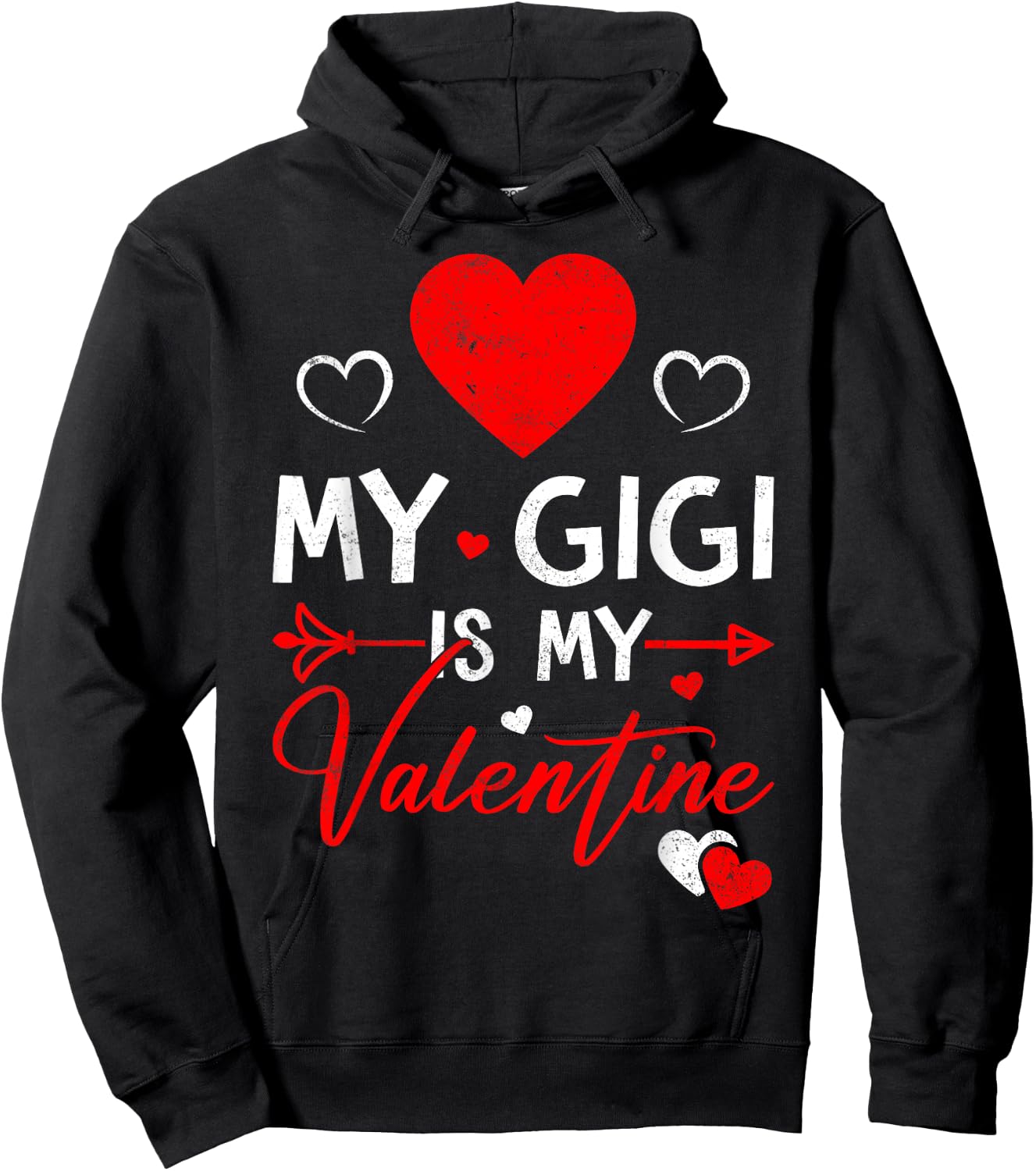 Family Matching Love Heart My Gigi Is My Valentine Hoodie - Hoodie | Black