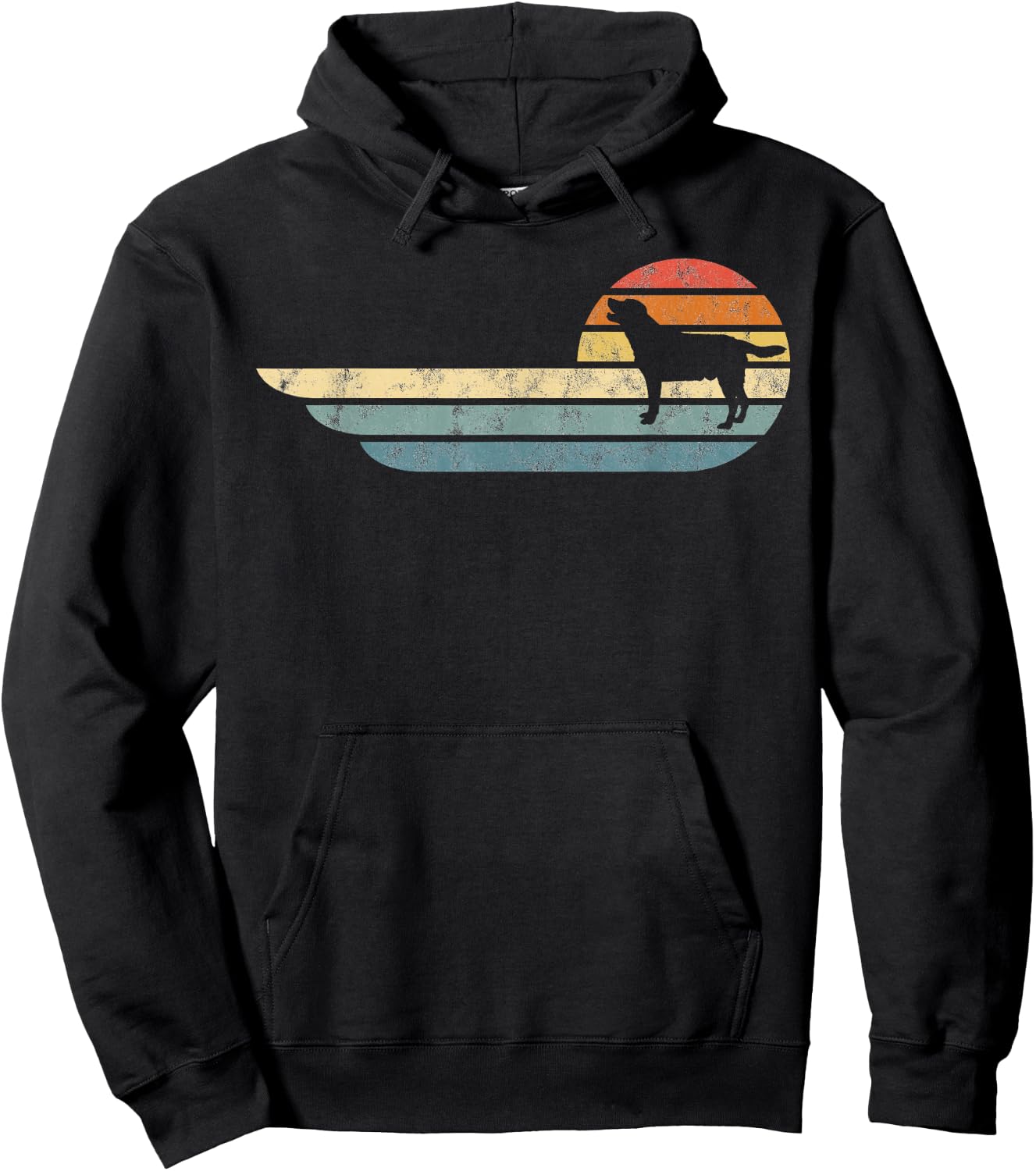 Retro Labrador Yellow Lab Golden Black Lab Chocolate Dad Mom Hoodie - Hoodie | Black