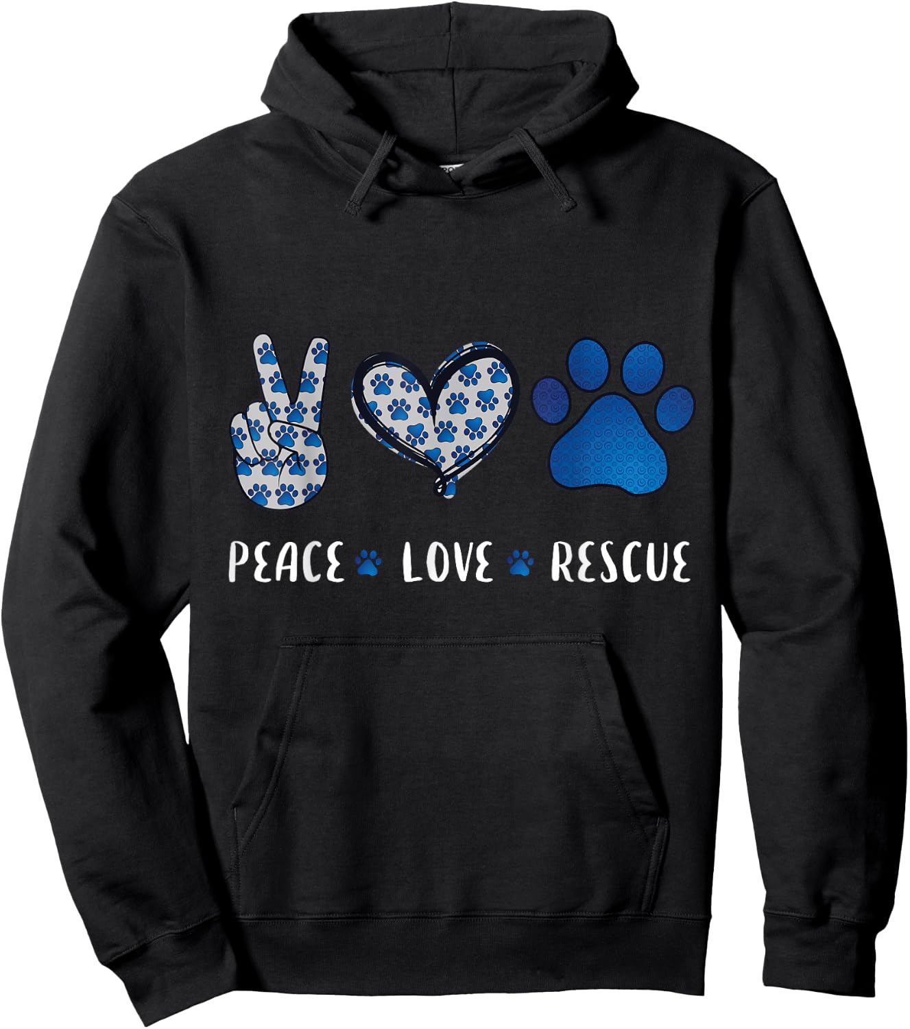 Peace Love dog cat rescue pets gifts women vet tech Hoodie - Hoodie | Black