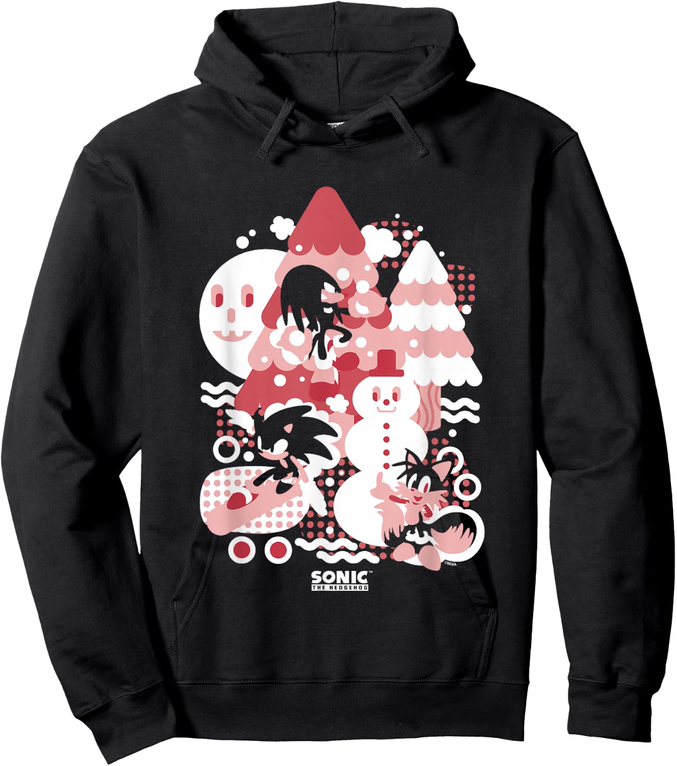 Sonic The Hedgehog Christmas Sonic Tails Knuckles Winter Fun Hoodie - Hoodie | Black