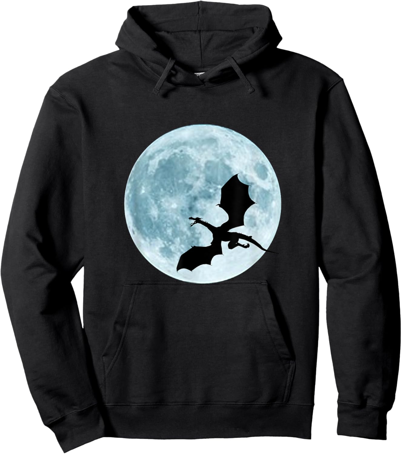 Flying Dragon by the Moon T Shirt Hoodie - Hoodie | Black