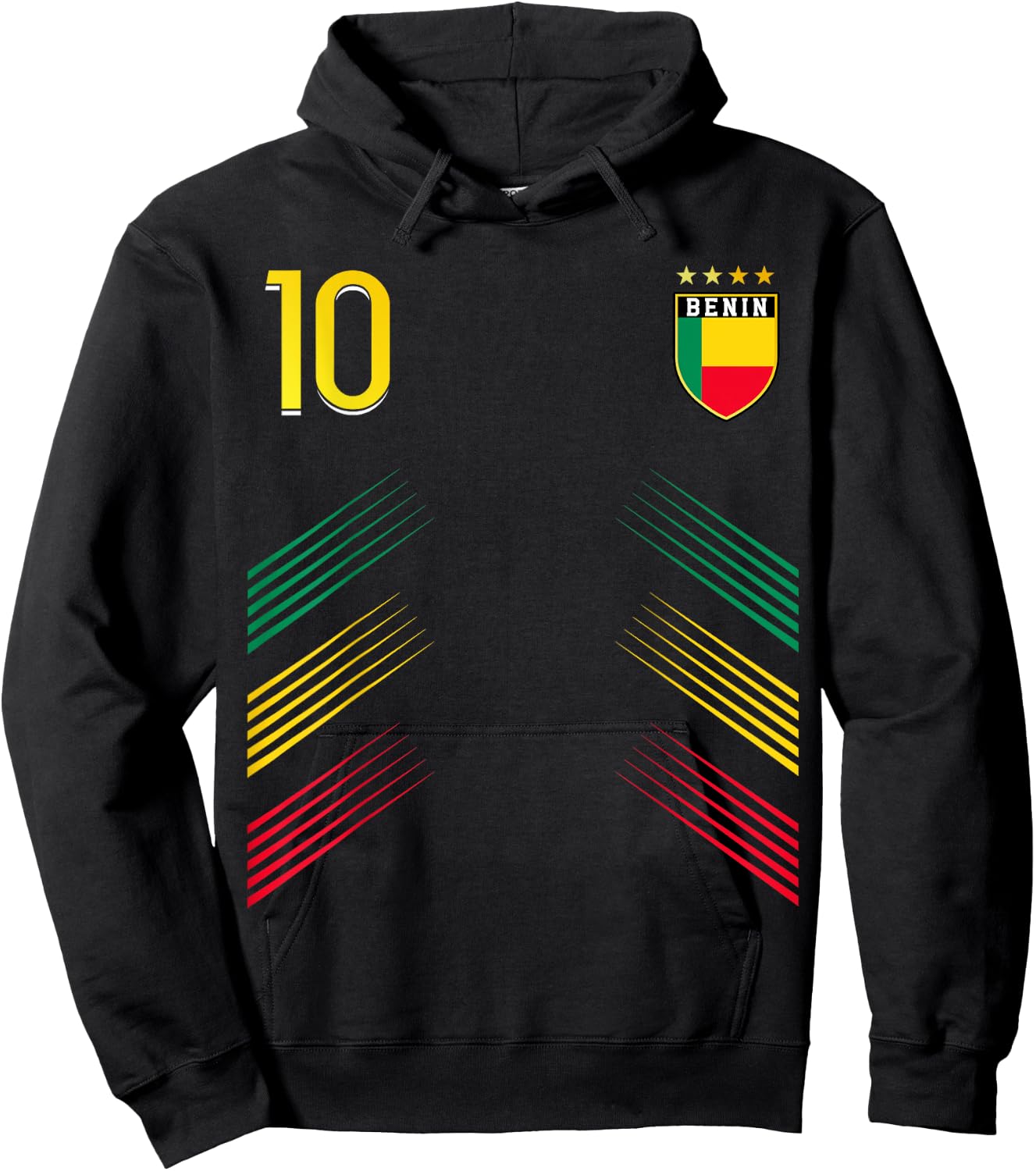 Benin Flag Lovers of Pride Benino , Black, S Hoodie - Hoodie | Black