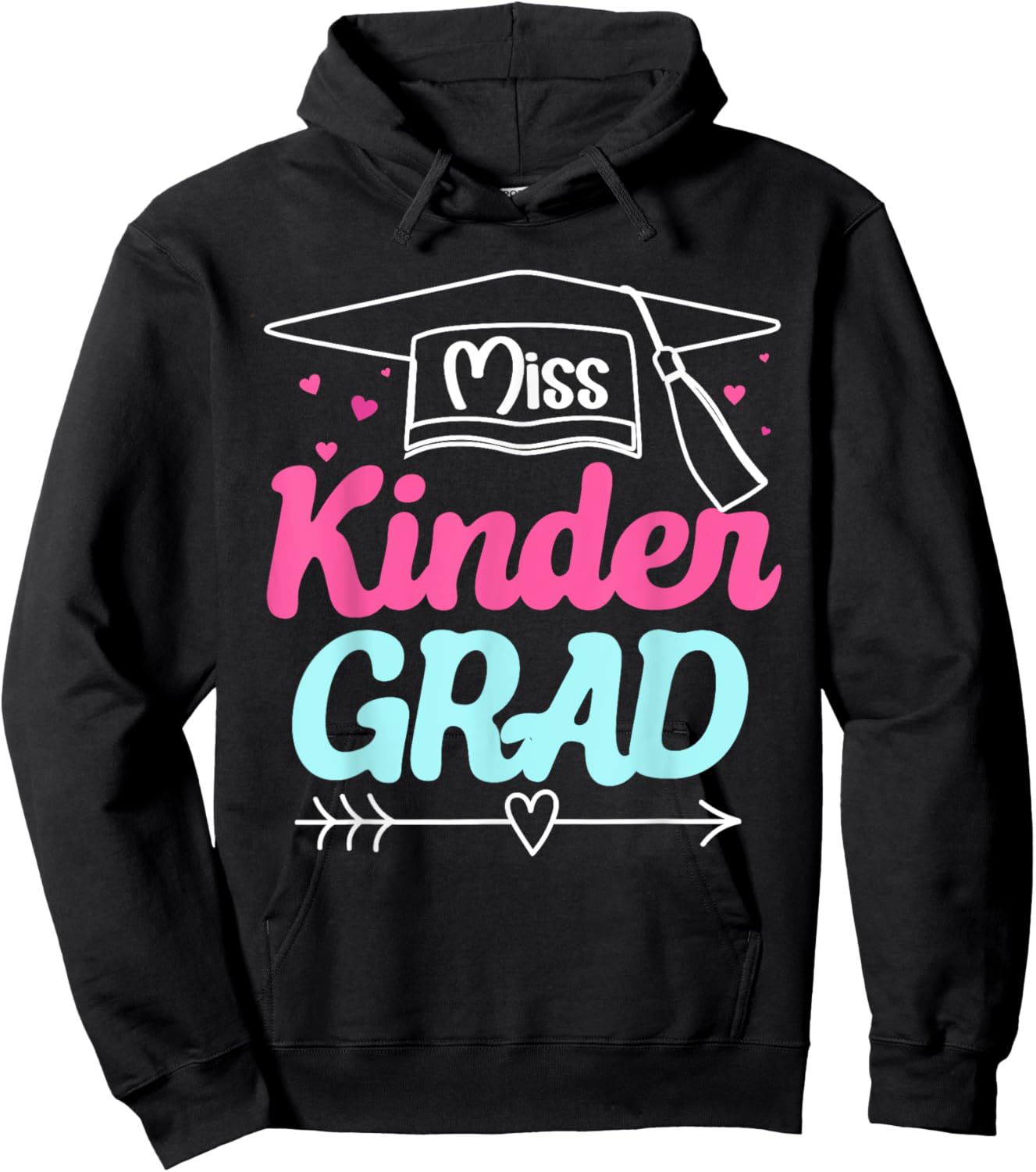 Kindergarten Graduation Girls Kids Toddler Miss Kinder Grad Hoodie - Hoodie | Black