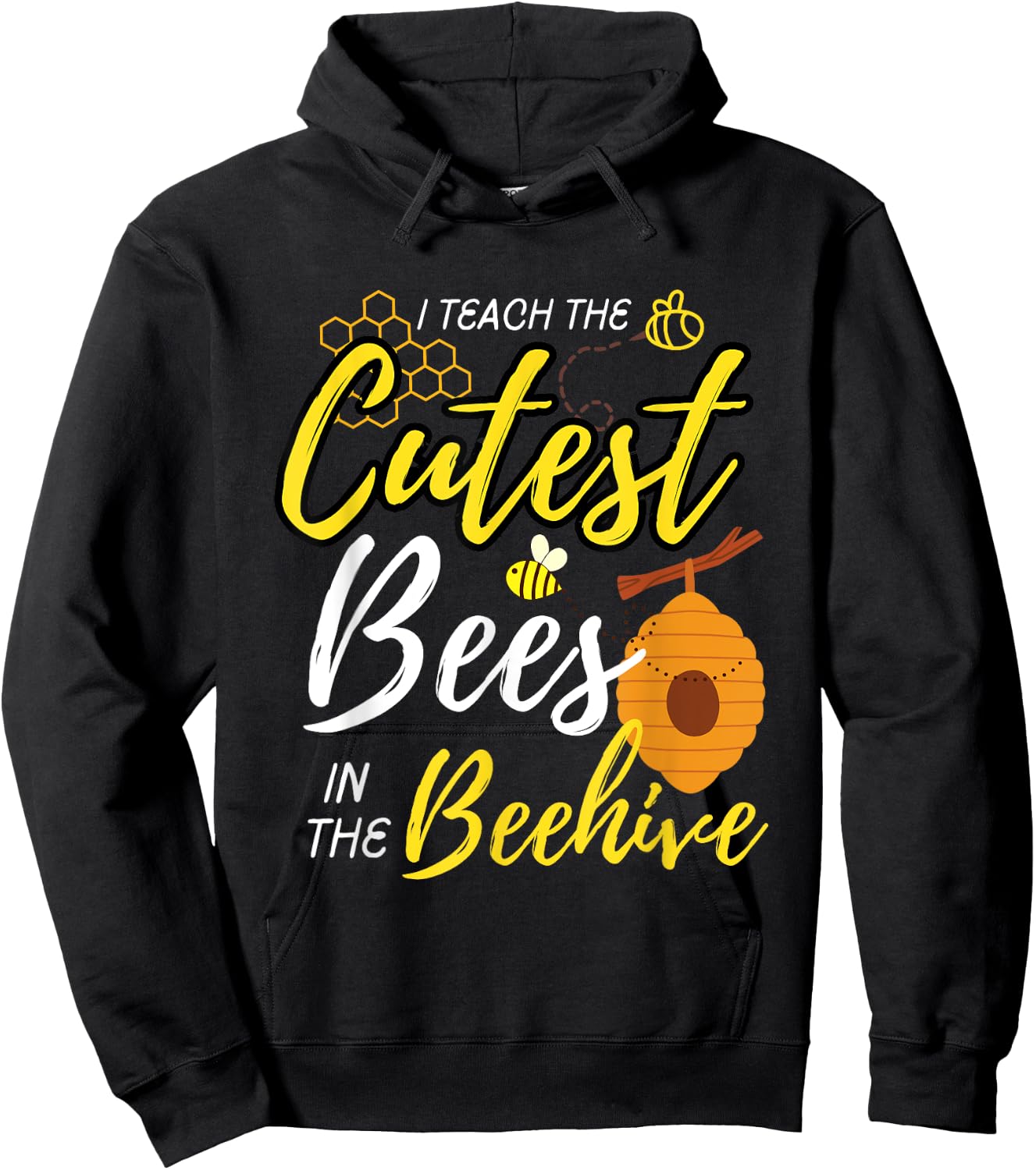 First Day Back To School I Teach The Cutest Bees Teacher Women Kids Hoodie - Hoodie | Black