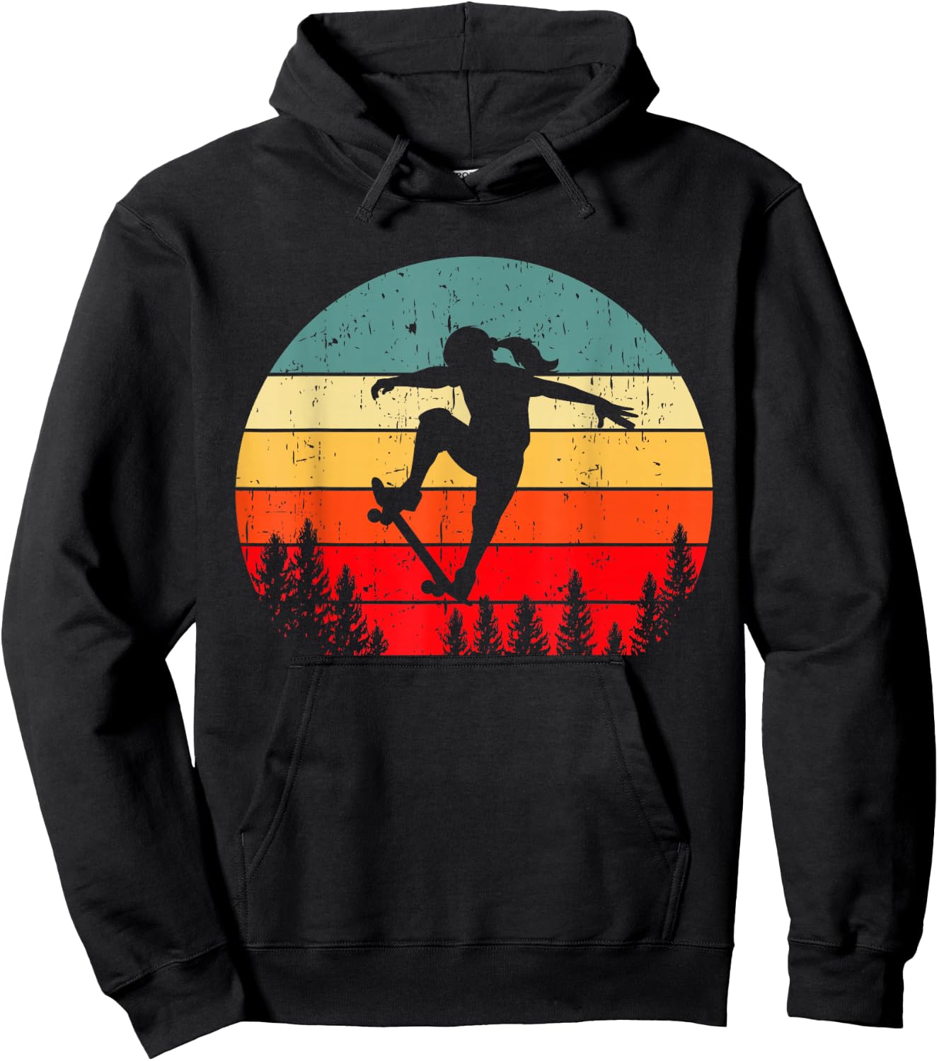 Skater Girl Skateboarder Girl Skateboarding Gift Hoodie - Hoodie | Black