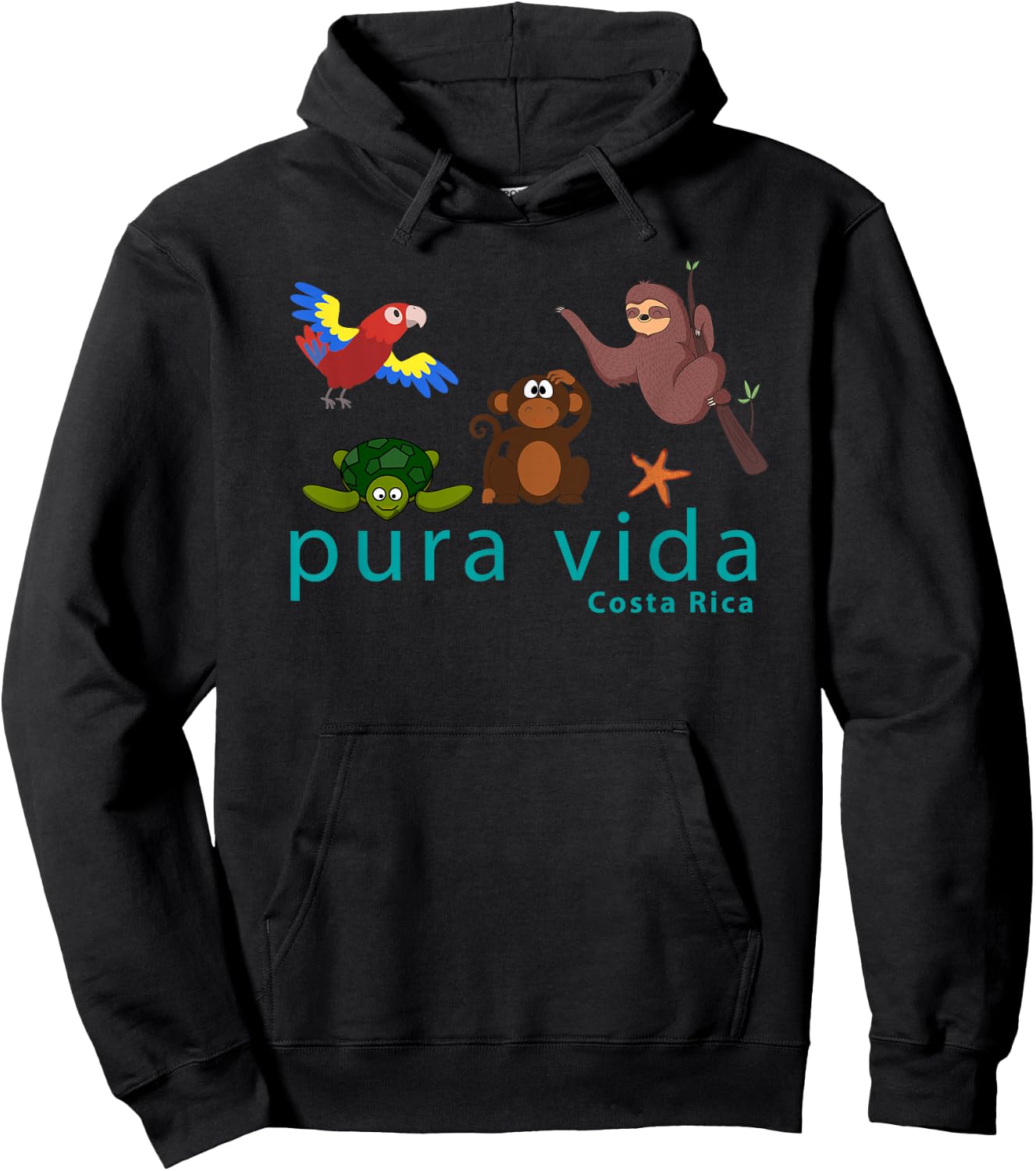Costa Rica Pura Vida Animals Shirt Hoodie - Hoodie | Black