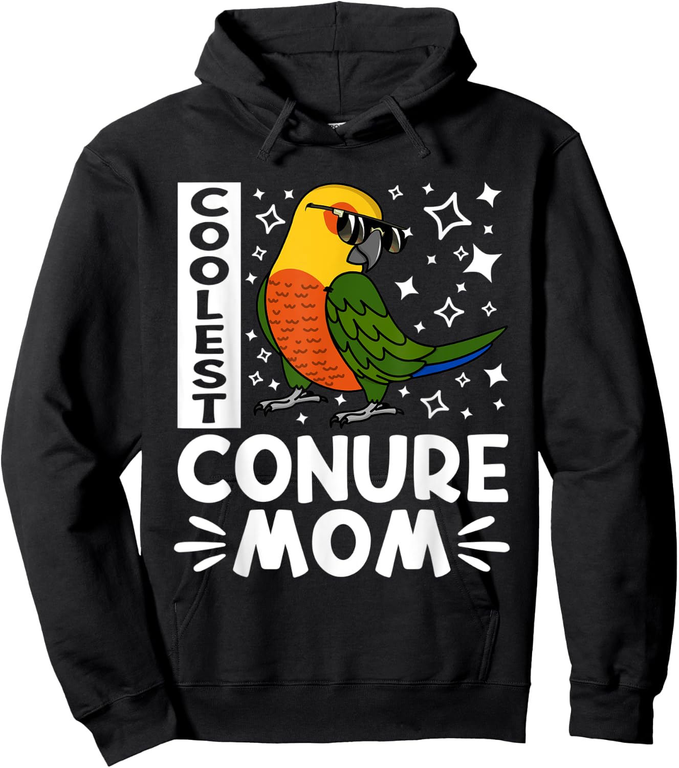 Coolest Conure Parrot Mom I Jenday Conure Hoodie - Hoodie | Black