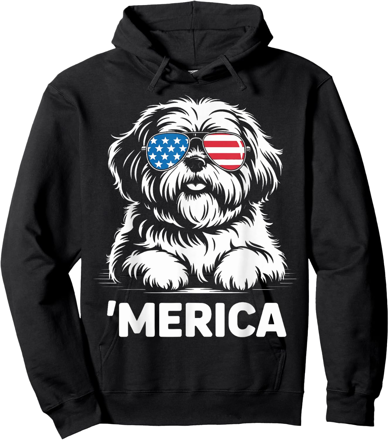 Shih Tzu 4th of July ‘Merica Patriotic Hoodie - Hoodie | Black