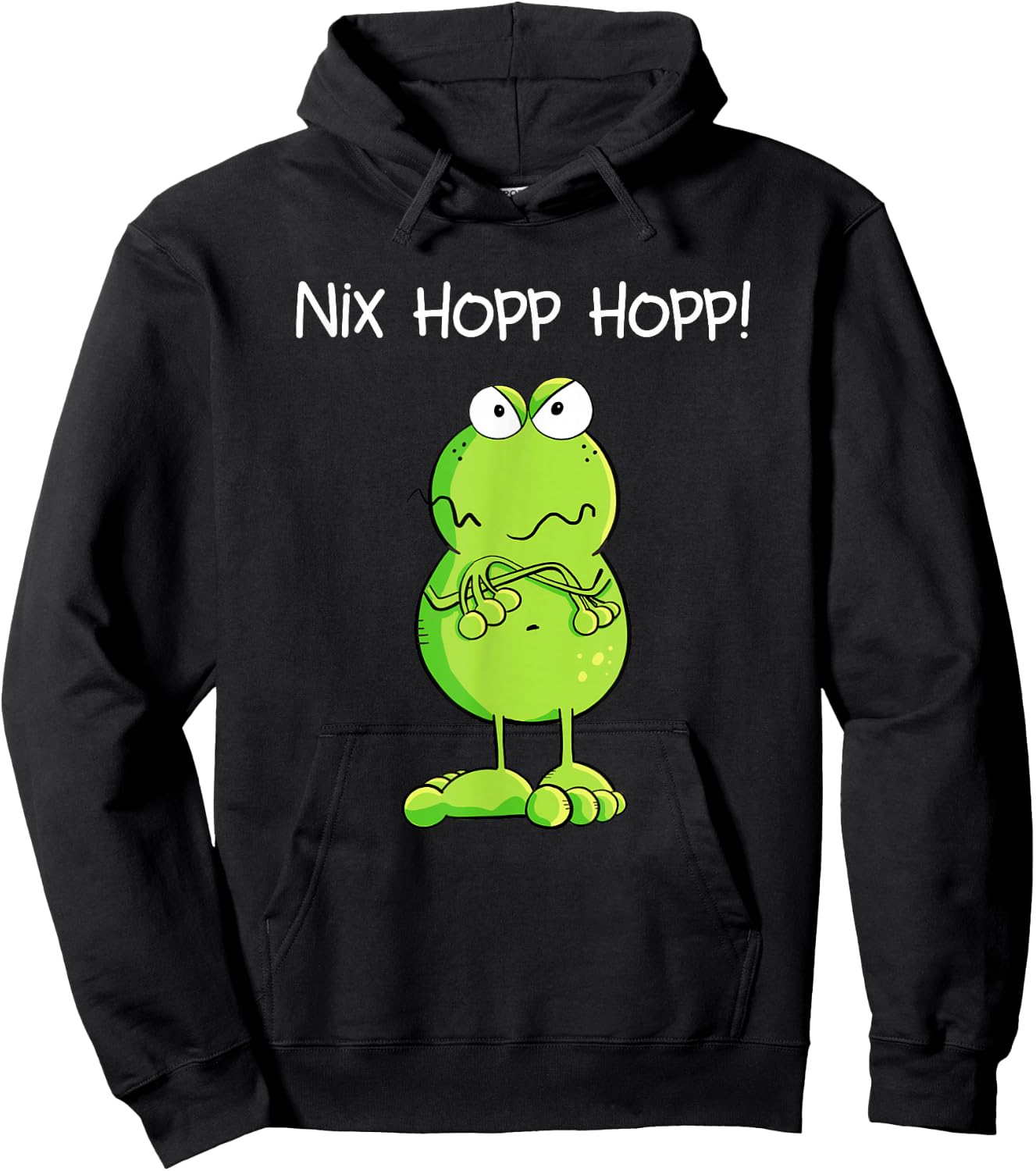 Nix Hopp Hopp Groummyiger Frog Statement Nö , black Hoodie - Hoodie | Black