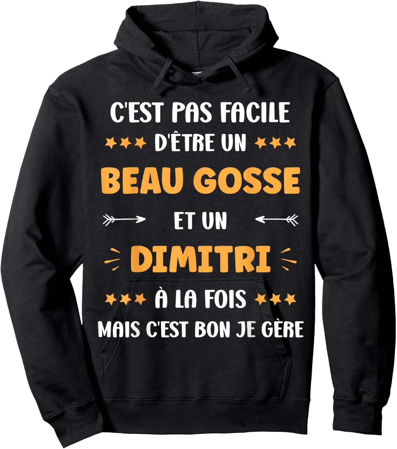 Beau gosse Super Dimitri boy name Humour Dimitri , Black, S Hoodie - Hoodie | Black