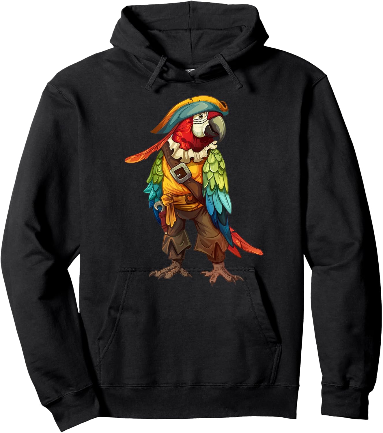Funny Parrot Pirate Parrot - Parrot Dressed As A Pirate Hoodie - Hoodie | Black