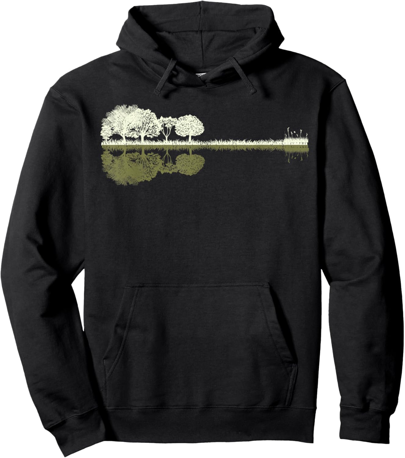 Nature Guitar - Musician - Rock - Acoustic Guitar Forest , Black Hoodie - Hoodie | Black