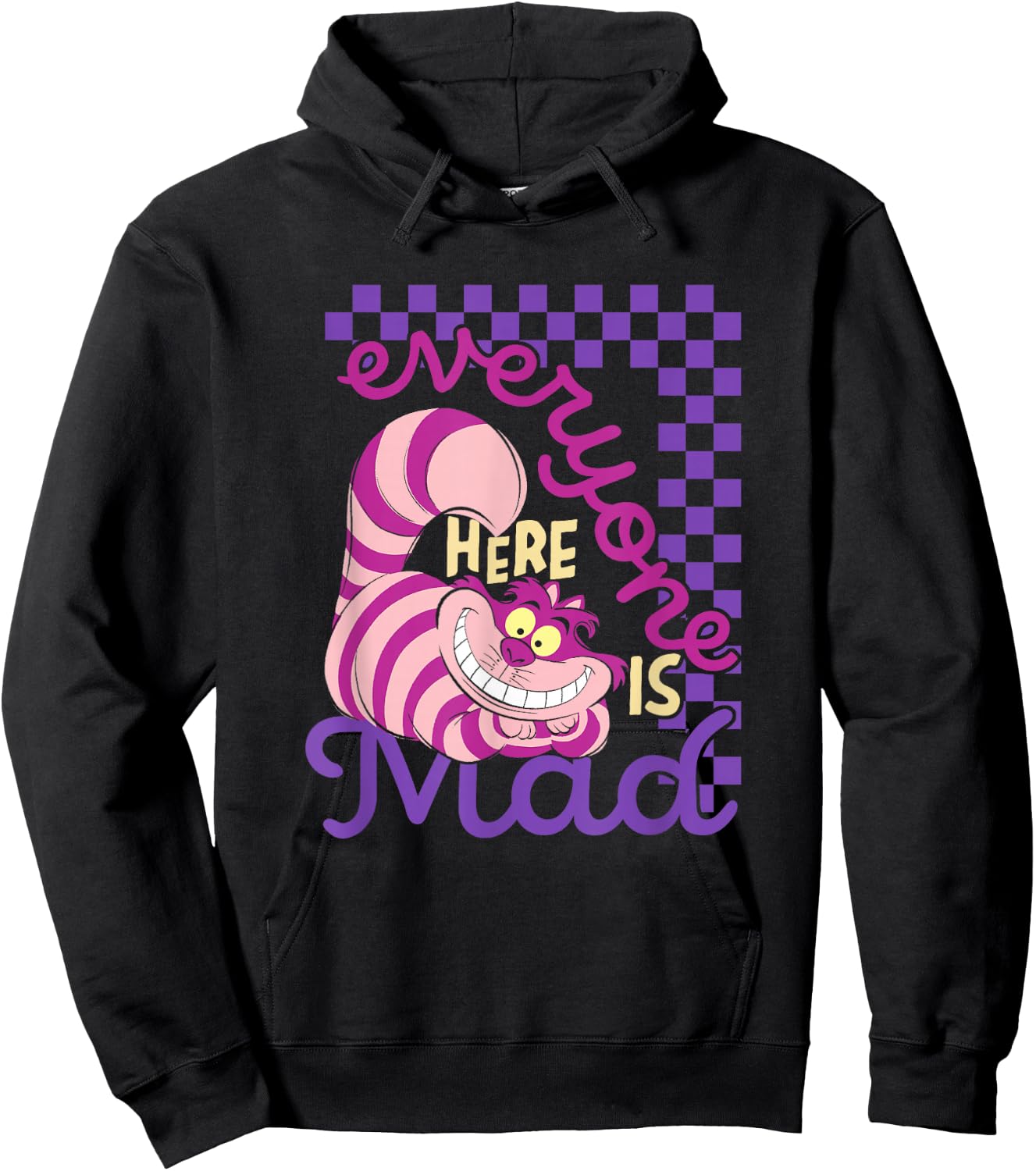 Disney Alice in Wonderland Cheshire Cat Everyone Here is Mad Hoodie - Hoodie | Black
