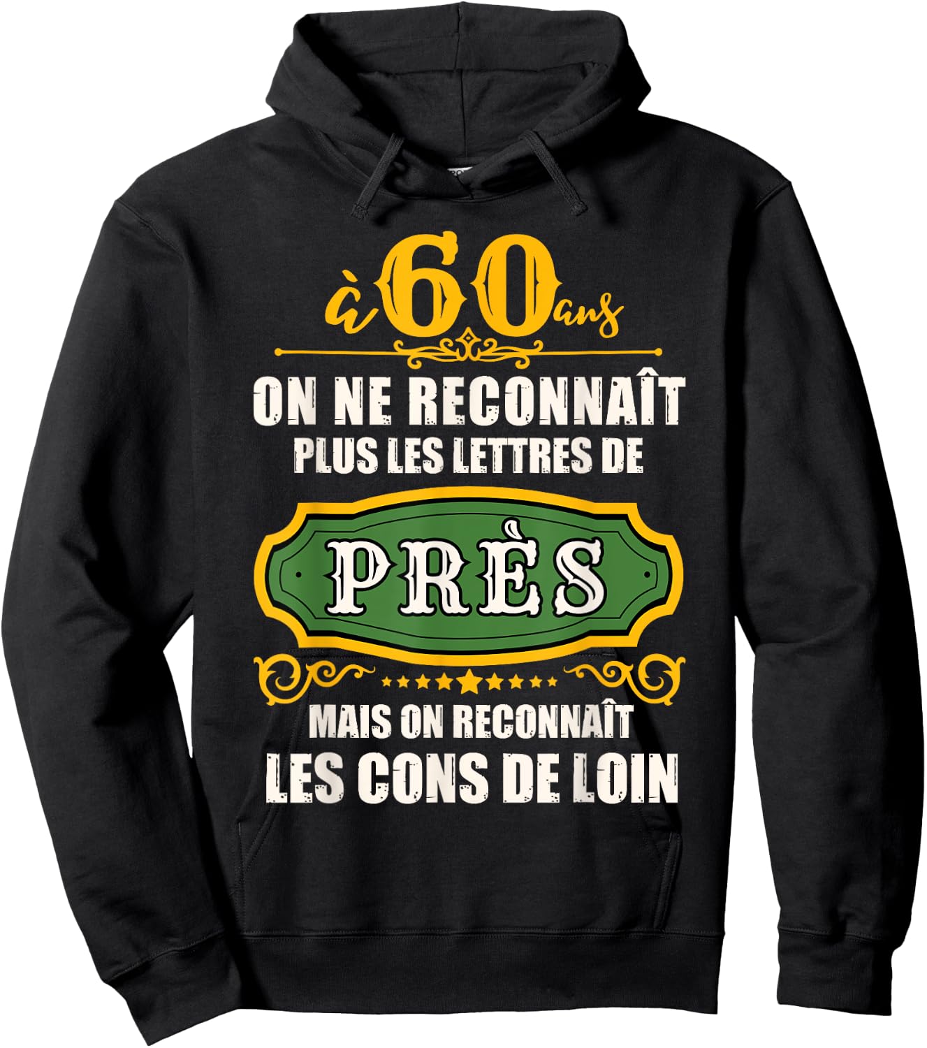 Humour Birthday 60 Years Men Joke 60 Years Gift , Black, S Hoodie - Hoodie | Black
