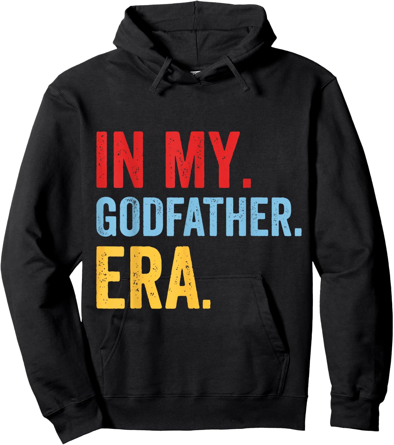 Godfather Godchild Godparent Brother Uncle In My Godfather Era -Adults Black Small Modern Lightweight Polyester 100% Short Sleeve Hoodie - Hoodie | Black