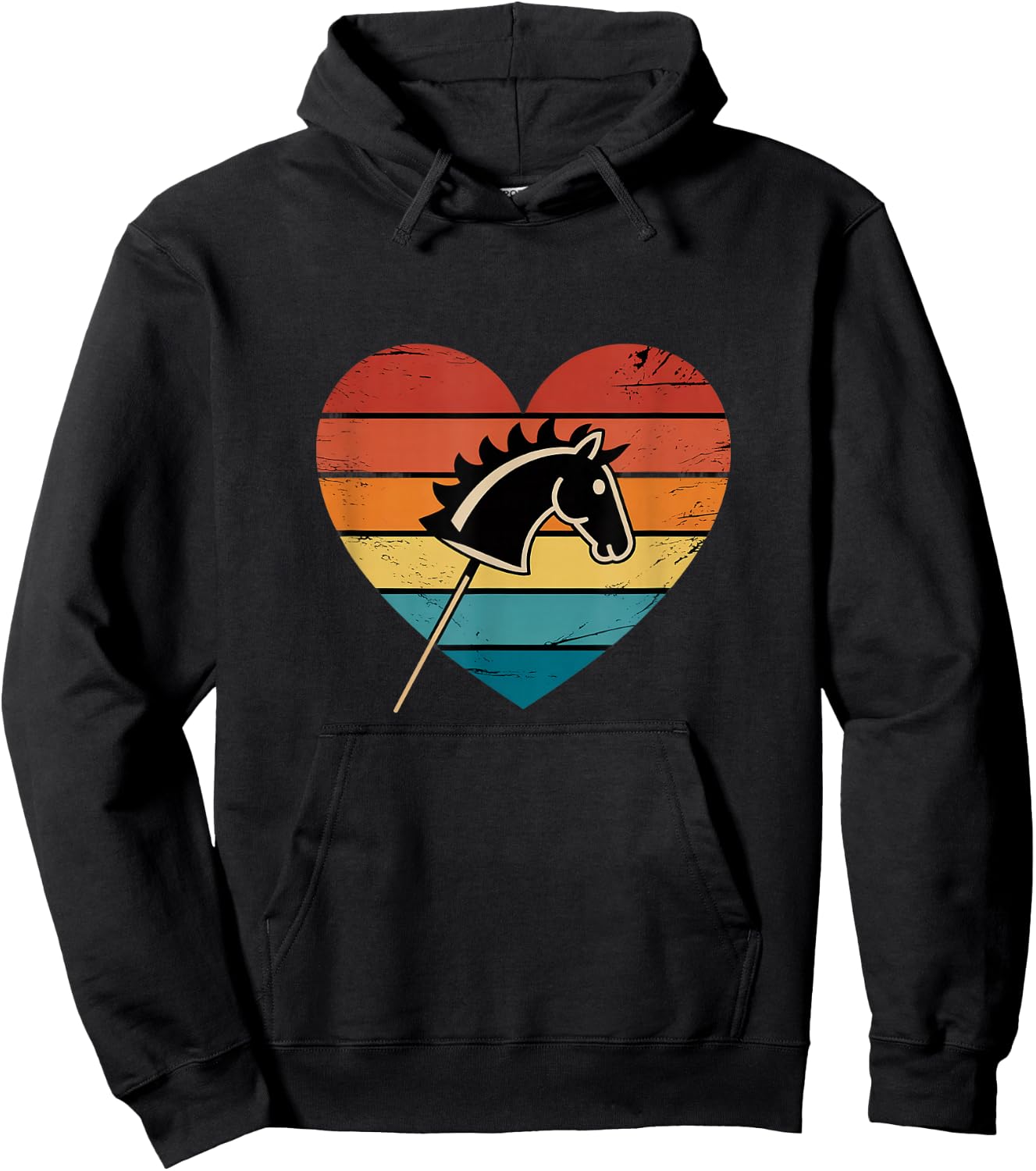 Retro Hobby Horse Lover Hoodie - Hoodie | Black
