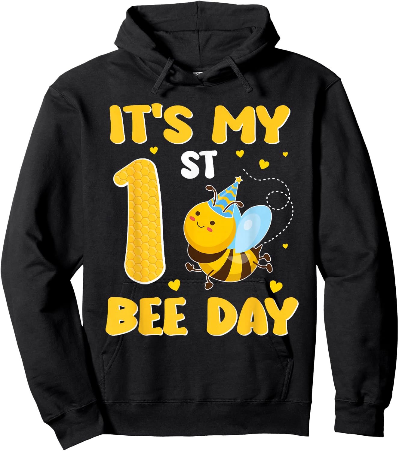 It's My 1 Year Old Birthday Bee Day 1st Party Hoodie - Hoodie | Black