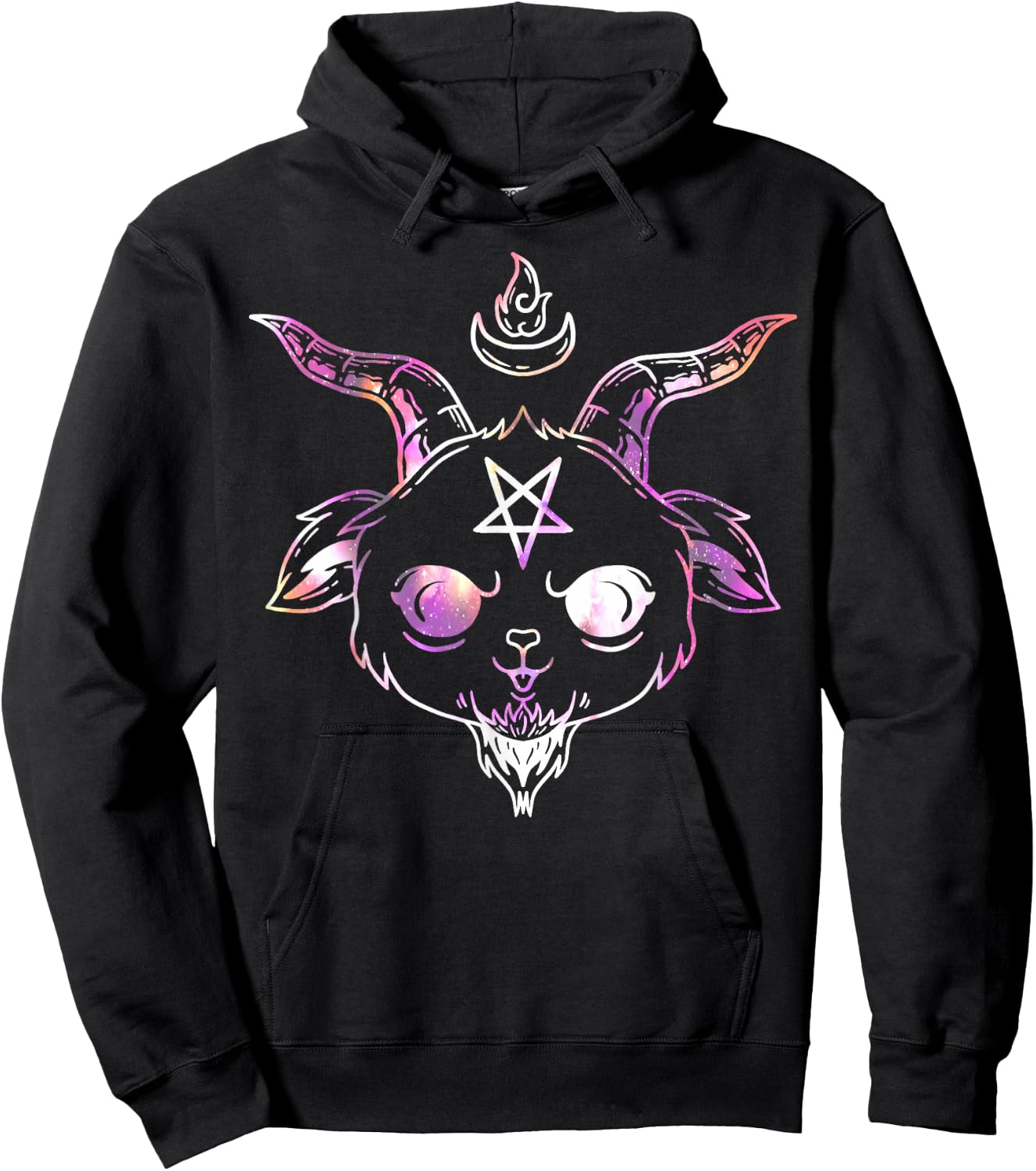 Baphomet Gothic Kawaii Pastel Goth Goat Hoodie - Hoodie | Black