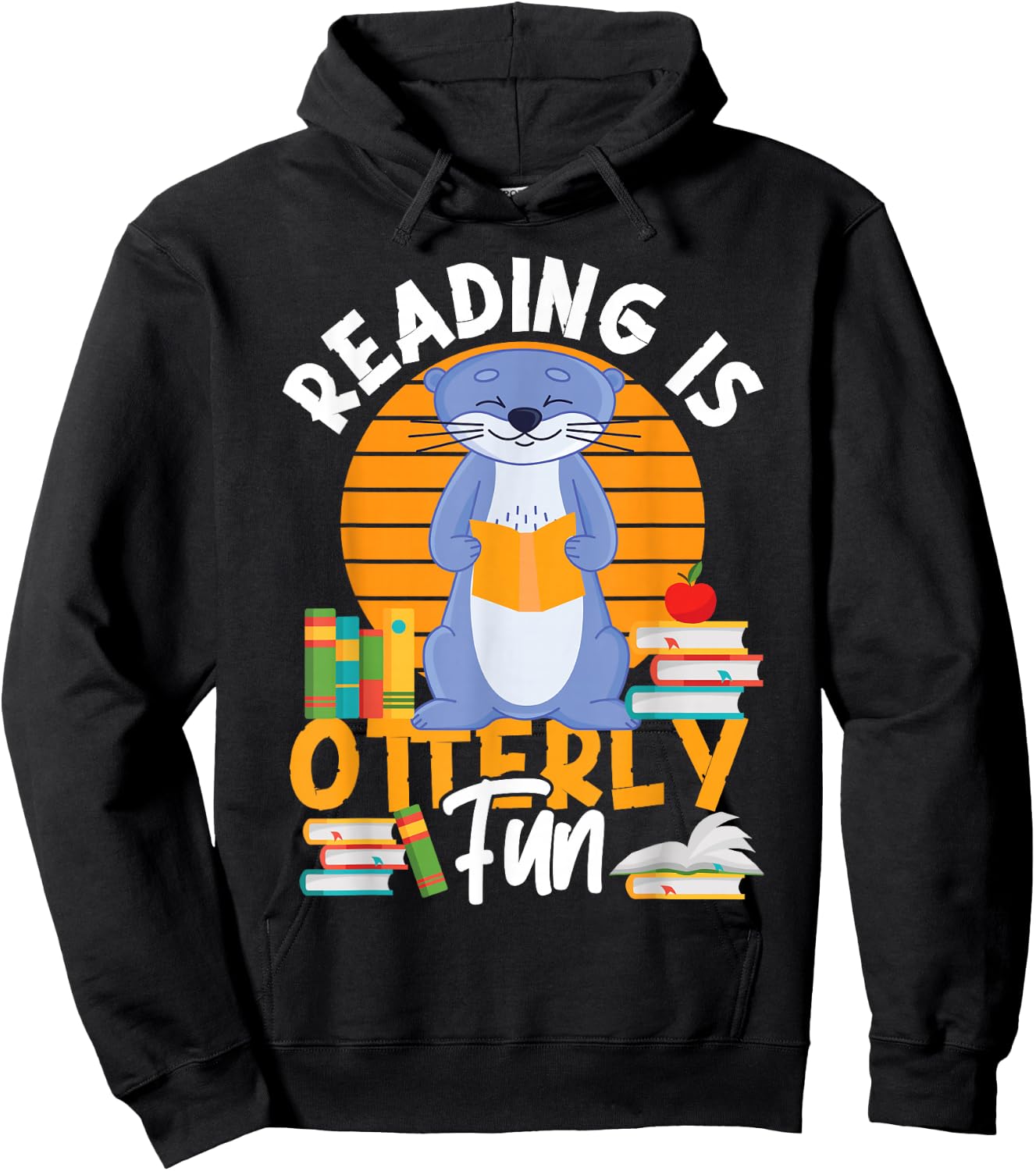 Otter Reading Teacher Literature Book Pun Reading Is Otterly Hoodie - Hoodie | Black