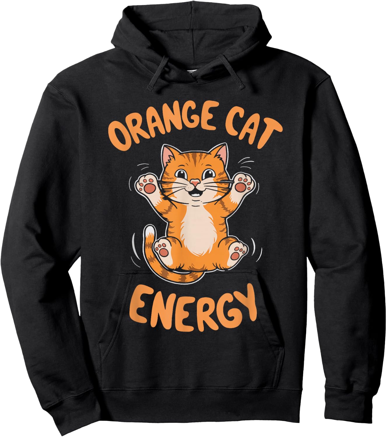 Orange Cat Energy Men Women Kids Hoodie - Hoodie | Black