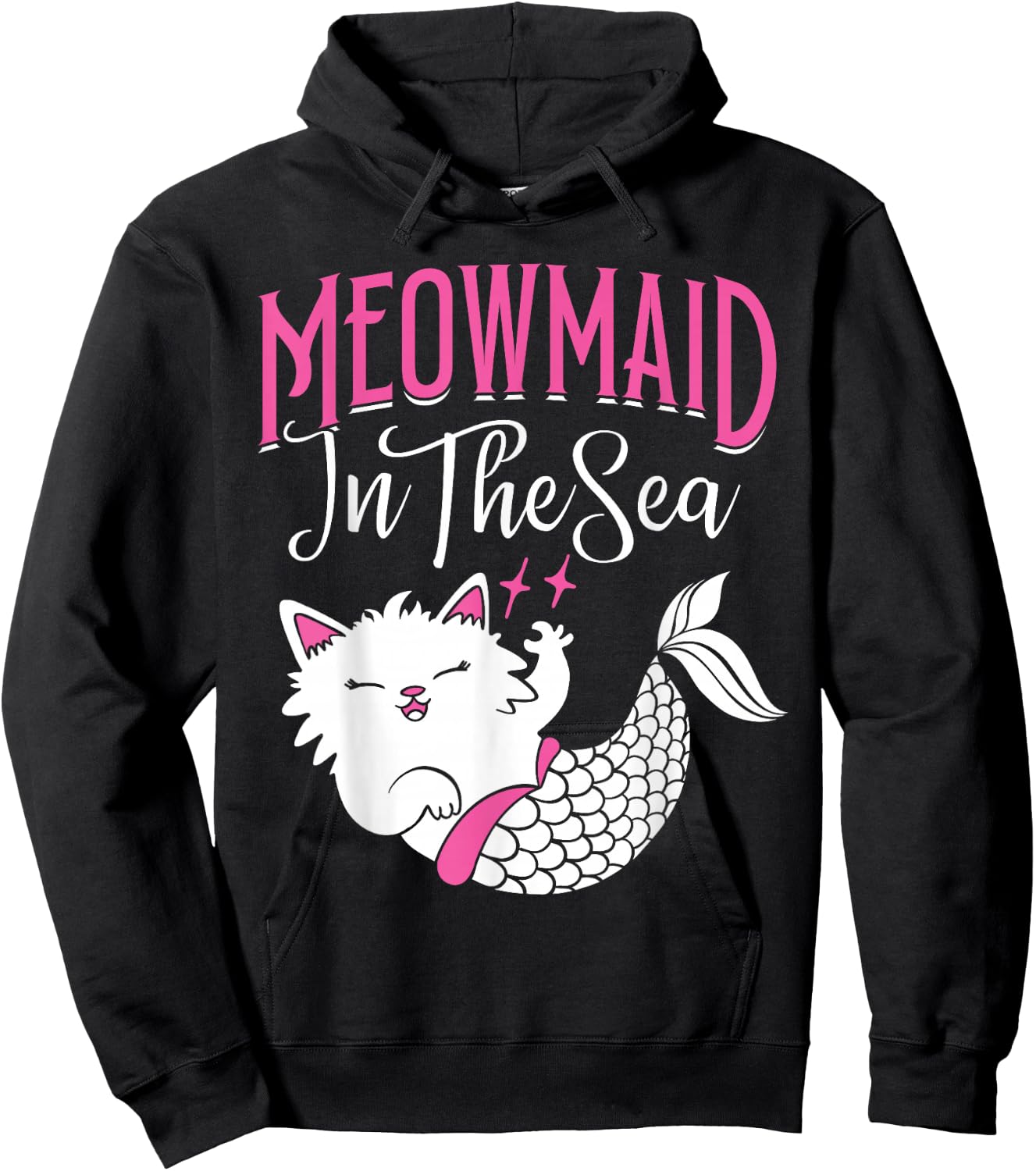 Mercat Meowmaid in the Sea Mermaid Cat Hoodie - Hoodie | Black