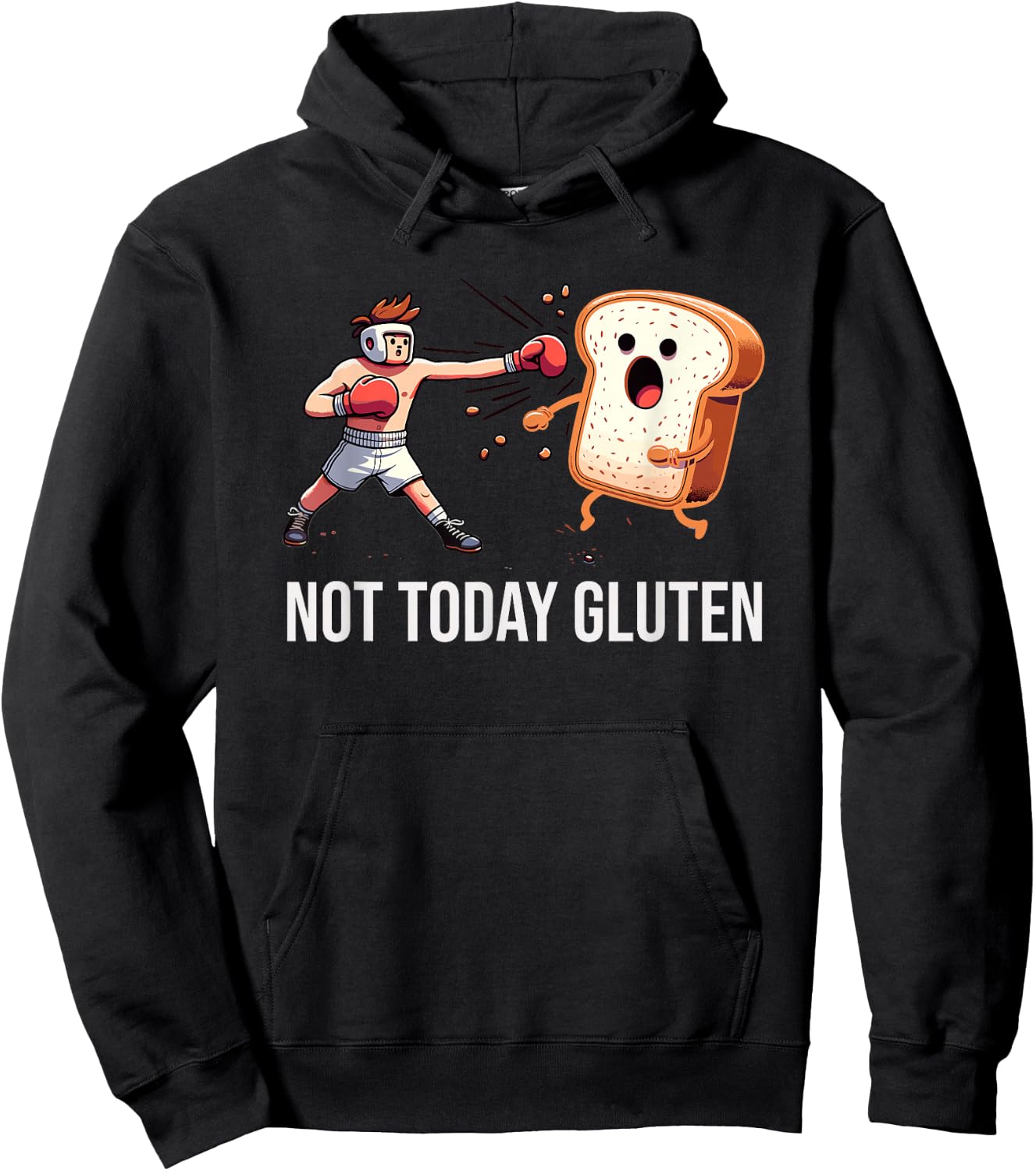 Gluten Free Funny Not Today Gluten Celiac Disease Vegan Diet Hoodie - Hoodie | Black
