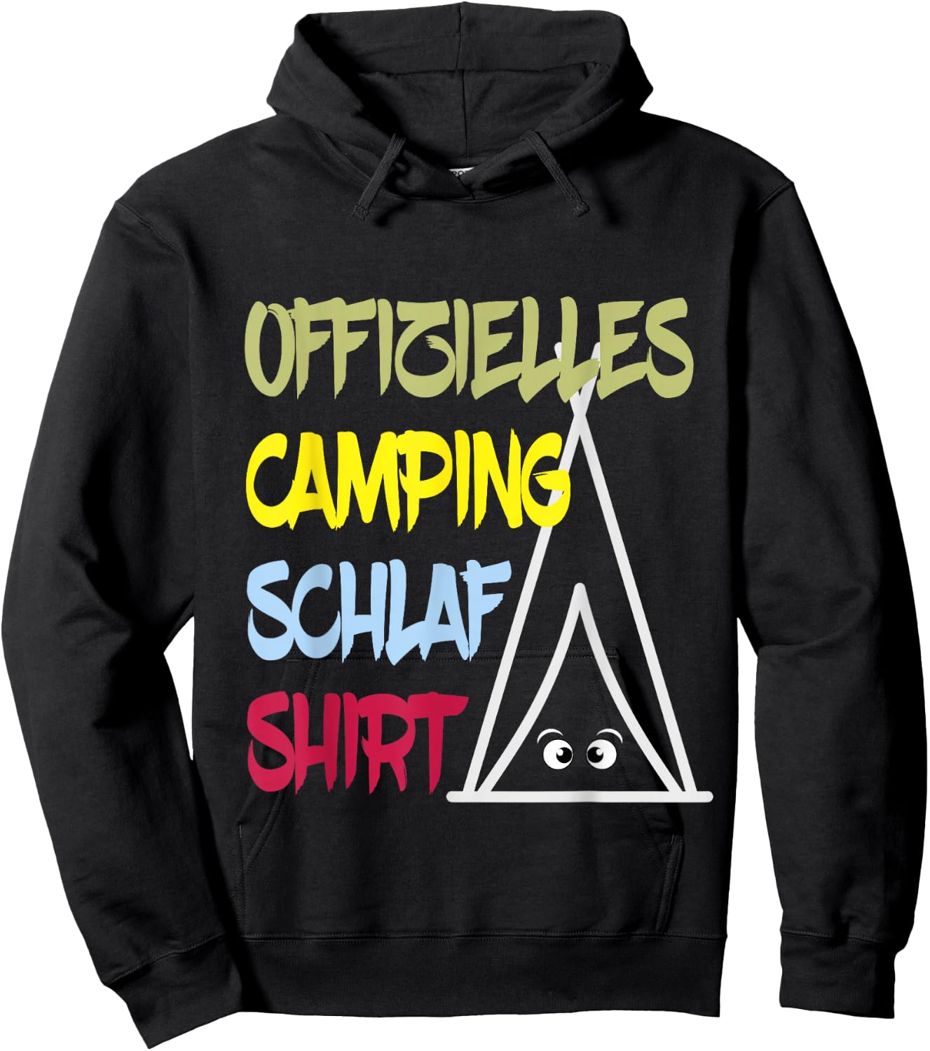 Offizielles Camping Schlafshirt Müde Augen im Zelt Nachthemd Hoodie - Hoodie | Black