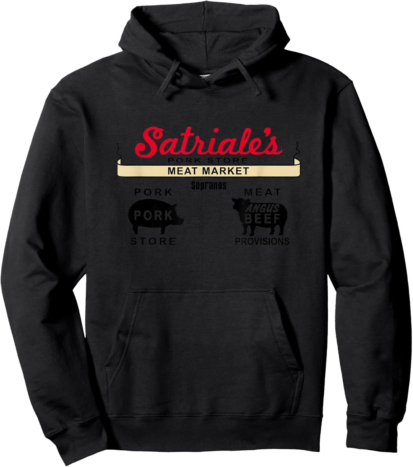 Satriales Logo , white, S Hoodie - Hoodie | Black