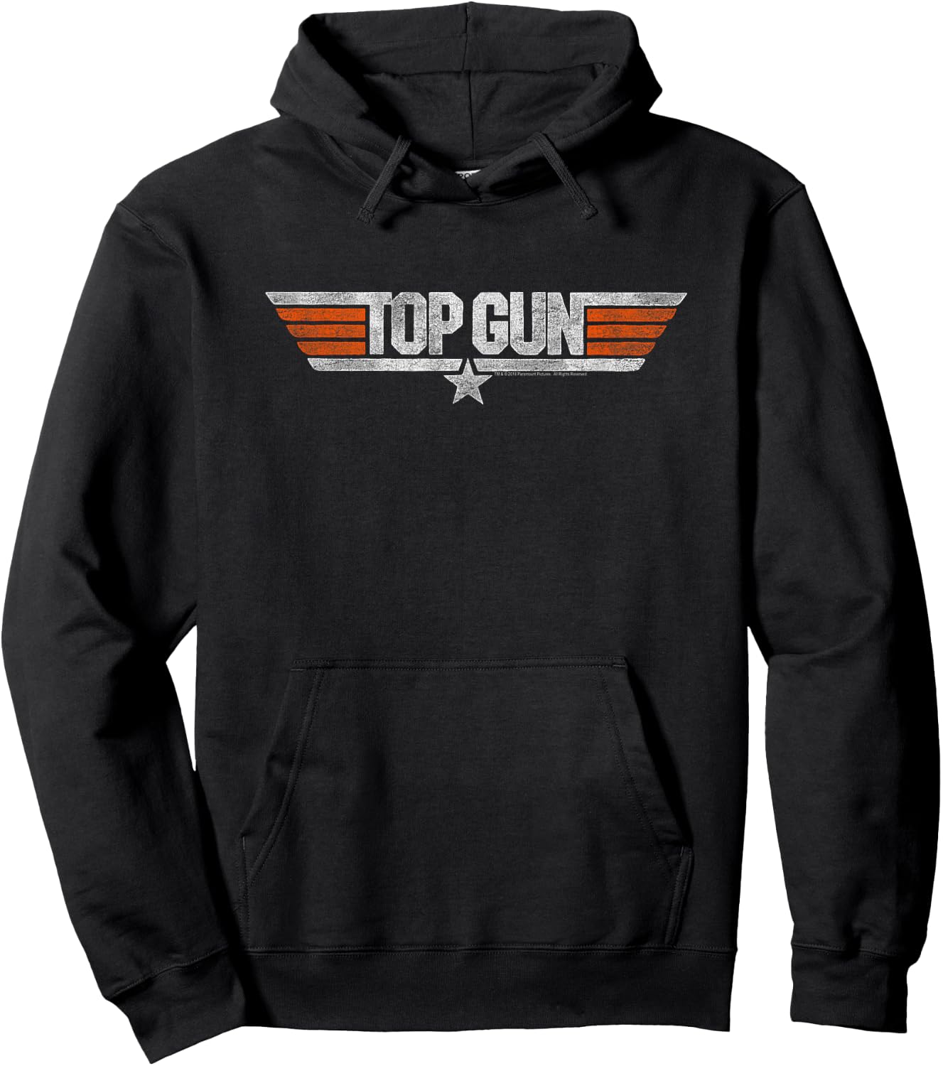 Top Gun Distressed Logo Short Sleeve Hoodie - Hoodie | Black