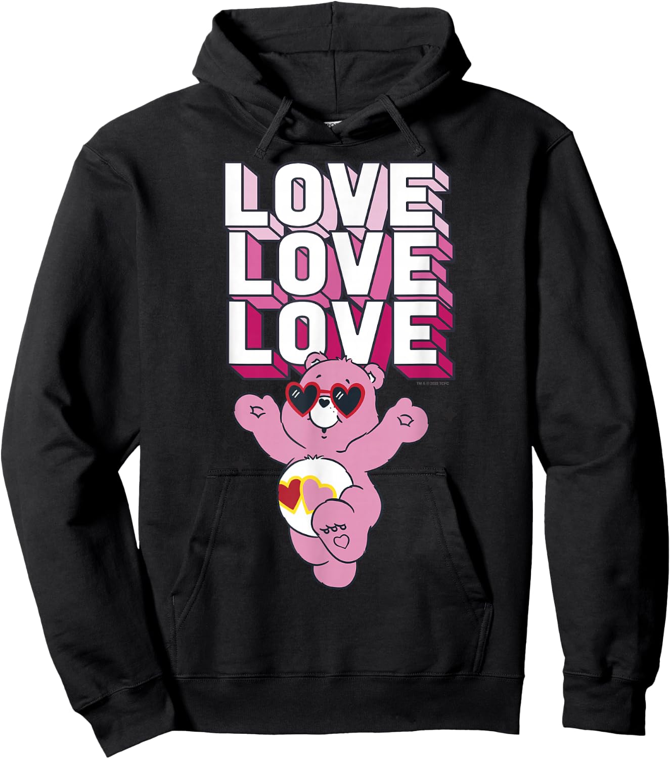 Care Bears Valentine's Day Love-A-Lot Bear Pop Love Stack , grey, S Hoodie - Hoodie | Black
