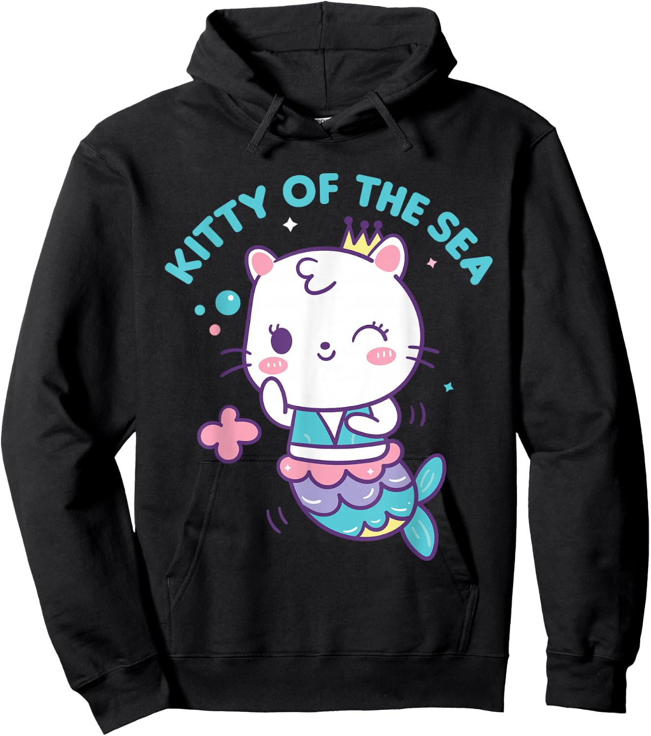 Mercat Kitty Of The Sea Mermaid Cat Hoodie - Hoodie | Black