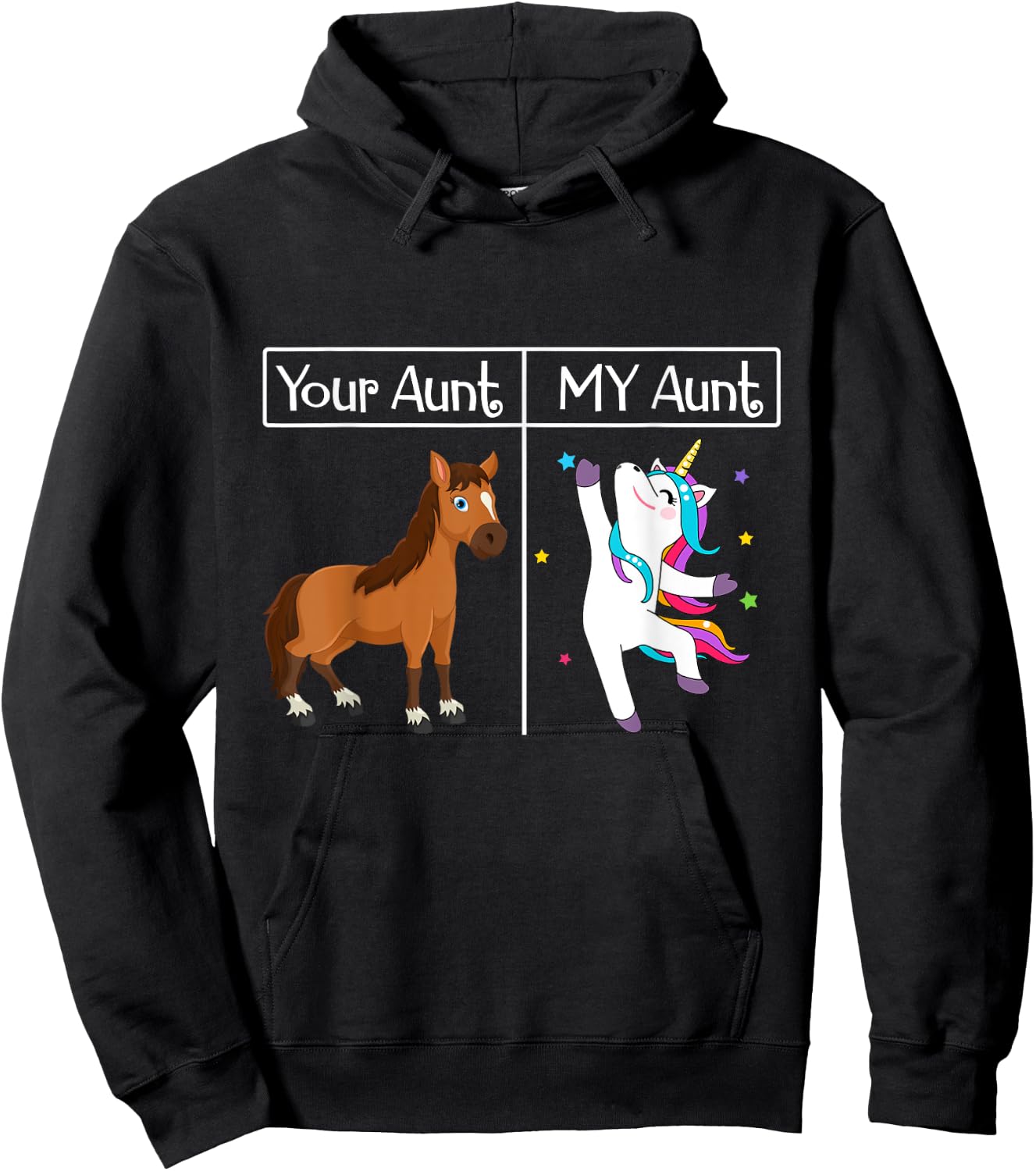 My Aunt Unicorn Funny & Cute Auntie Niece & Nephew Gift Hoodie - Hoodie | Black