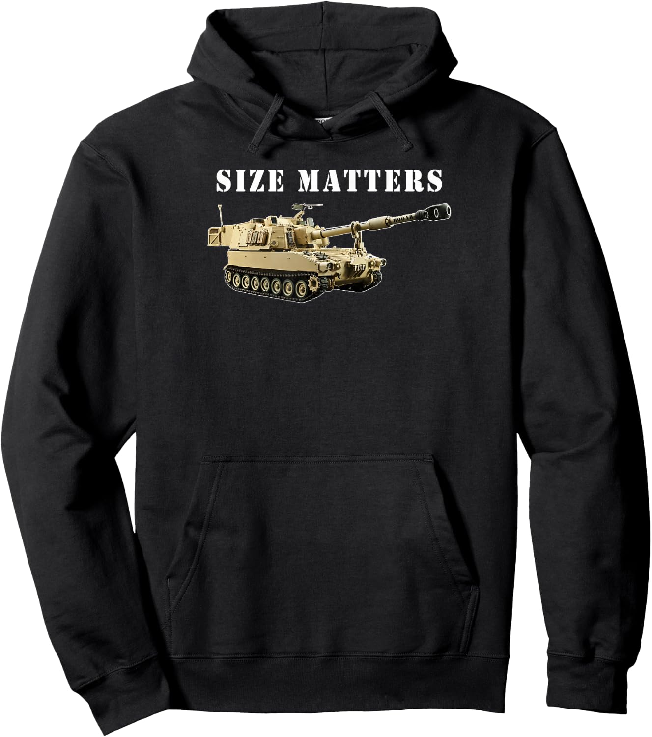 Field Artillery Size Matters M109 Paladin Howitzer Veteran Hoodie - Hoodie | Black