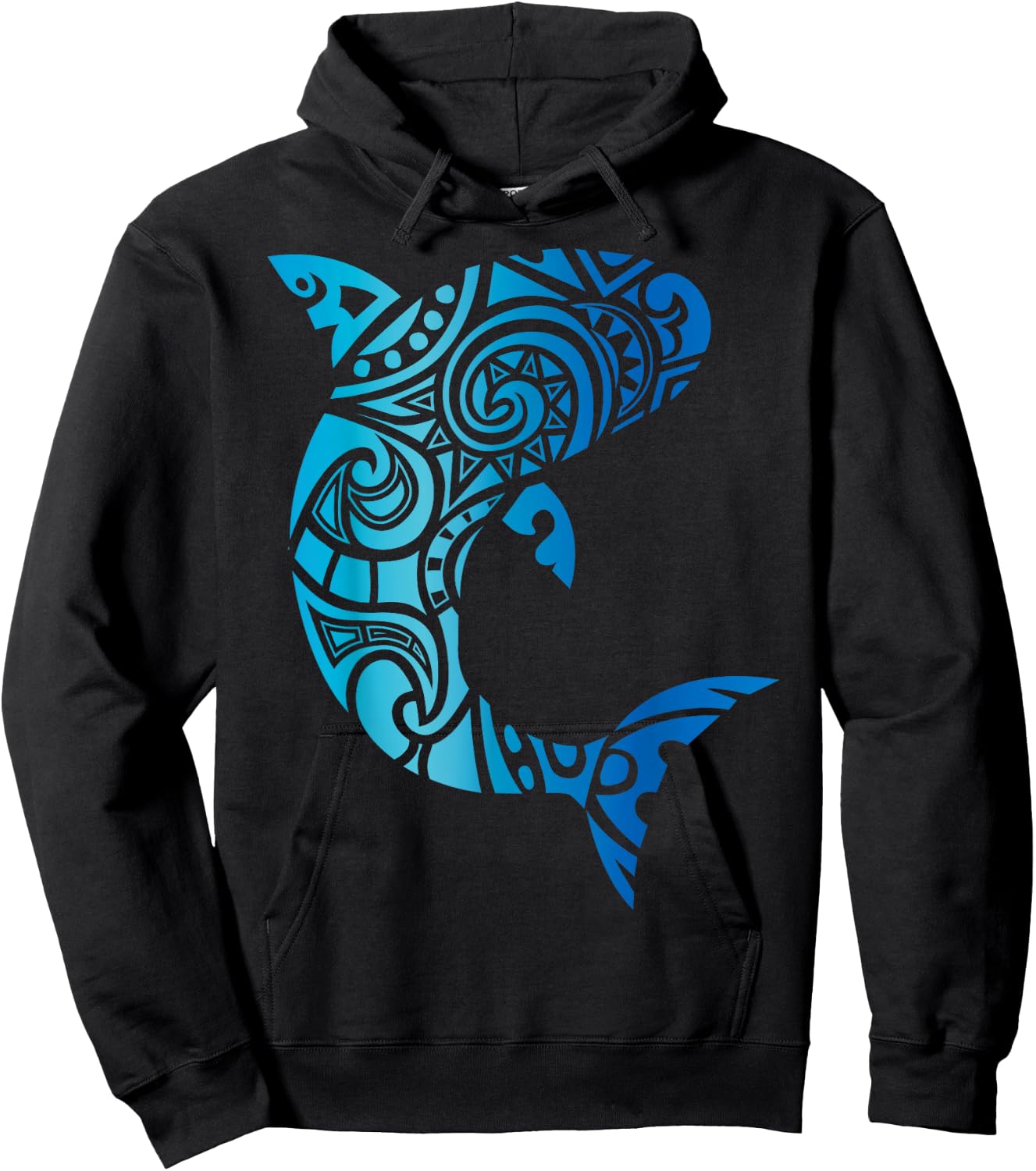 Tribal Style Hawaii Mano Shark Lover Week Beach Gift Hoodie - Hoodie | Black