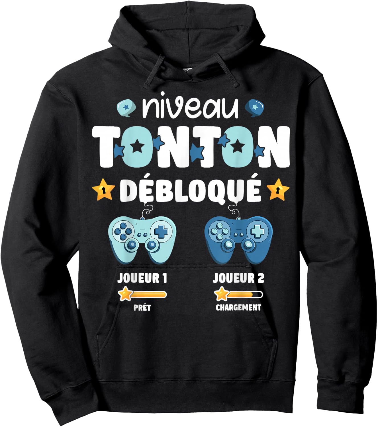 Unlocked Tonton Level Announcement Pregnancy Tonton Geek , Black, S Hoodie - Hoodie | Black