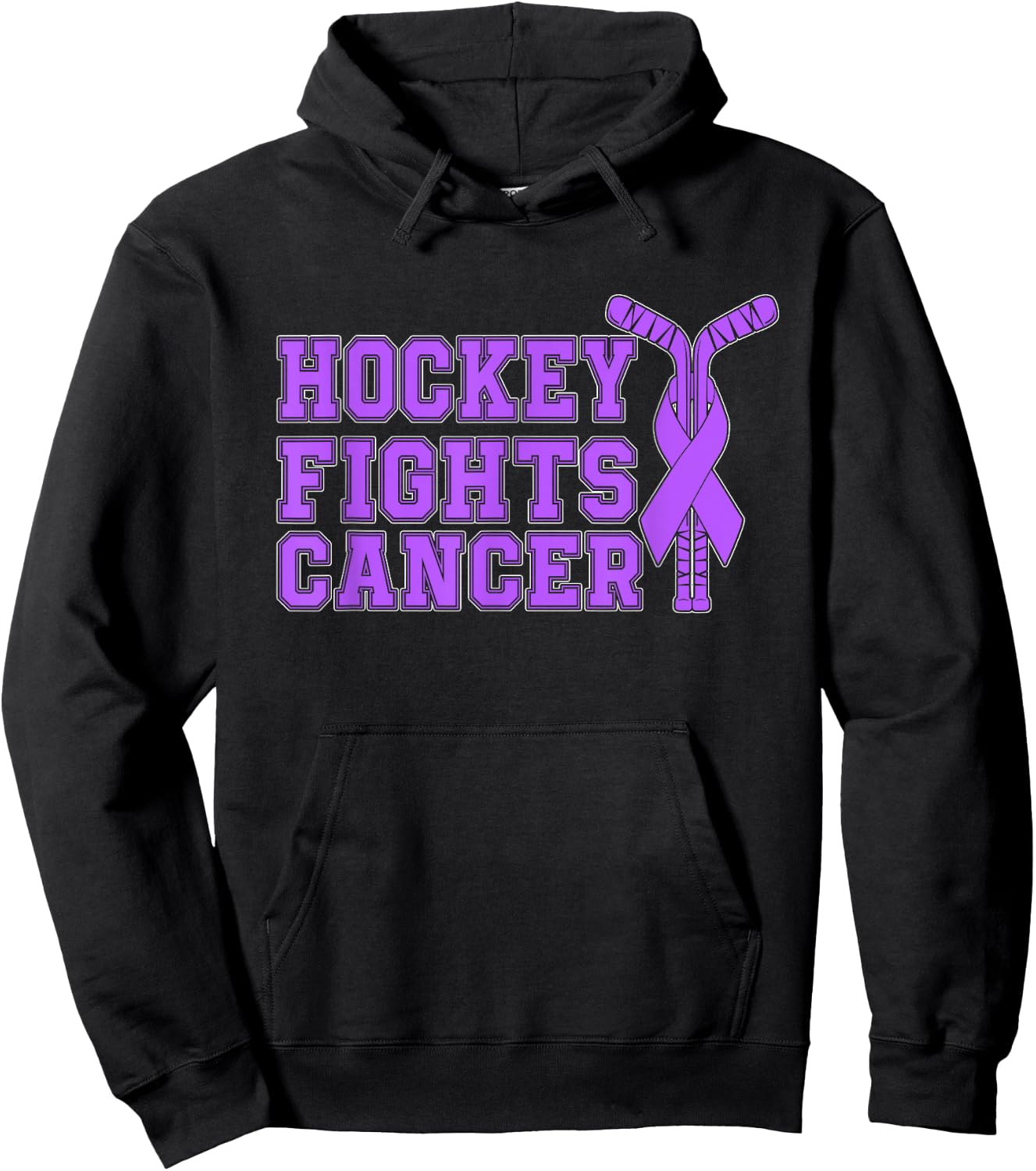 Hockey Fights Cancer Awareness Hoodie - Hoodie | Black