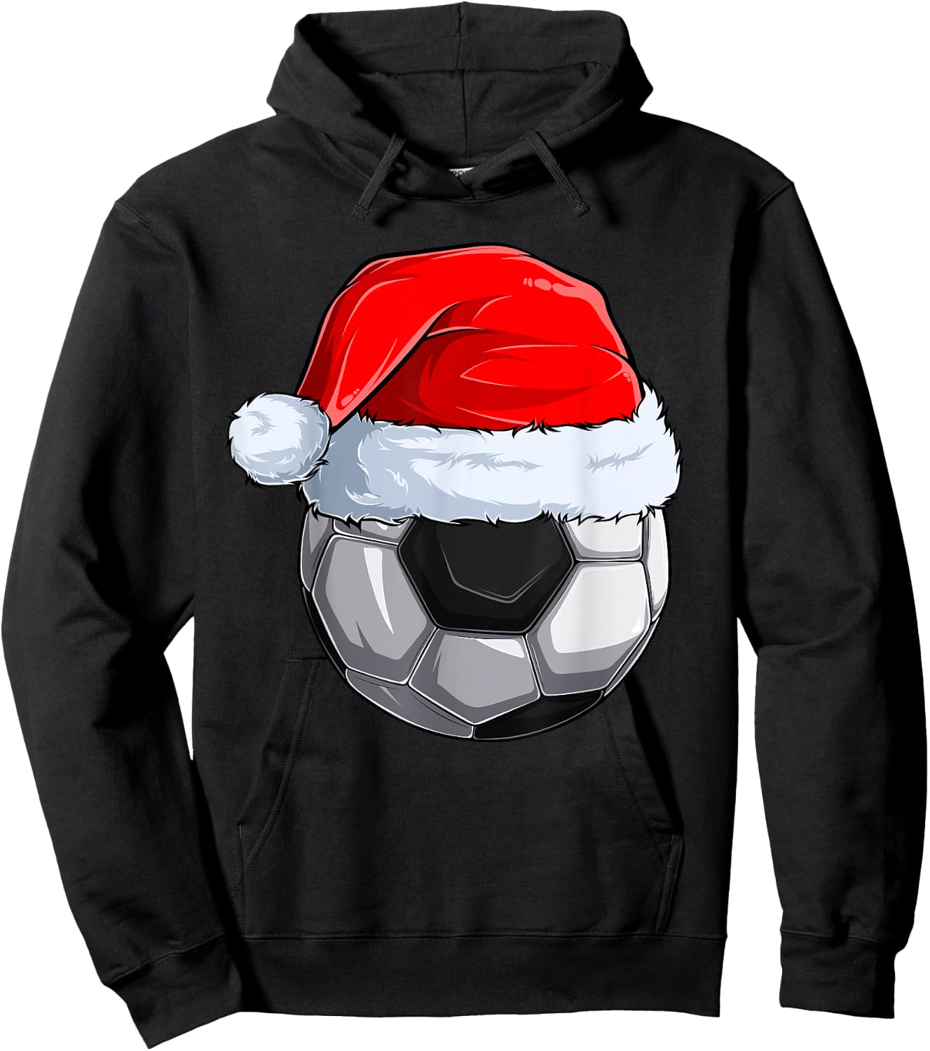 Soccer Ball Santa Hat Christmas Pajama Cool Sport X-Mas Hoodie - Hoodie | Black