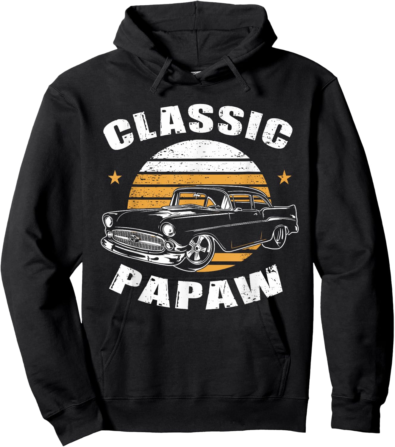 Papaw Vintage Retro Classic Funny Car Lover Enthusiast Hoodie - Hoodie | Black
