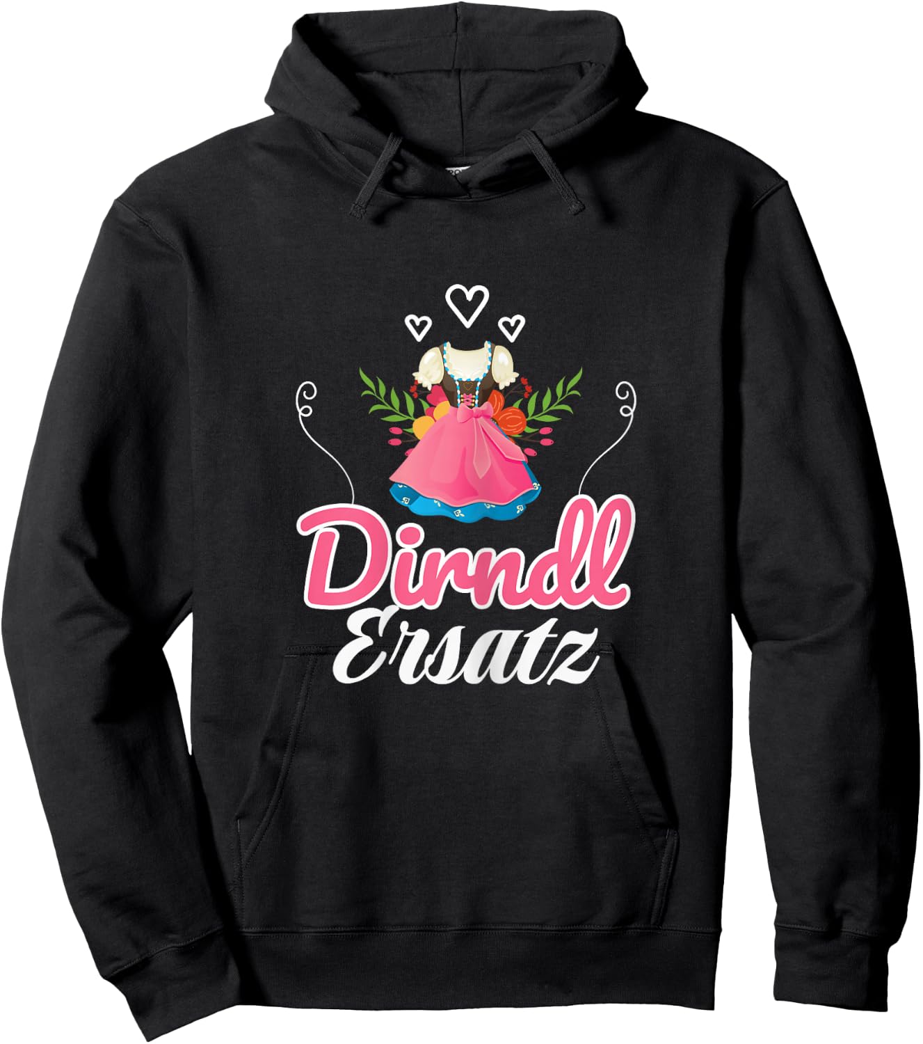 Lustiges Damen Ersatz Dirndl Hoodie - Hoodie | Black