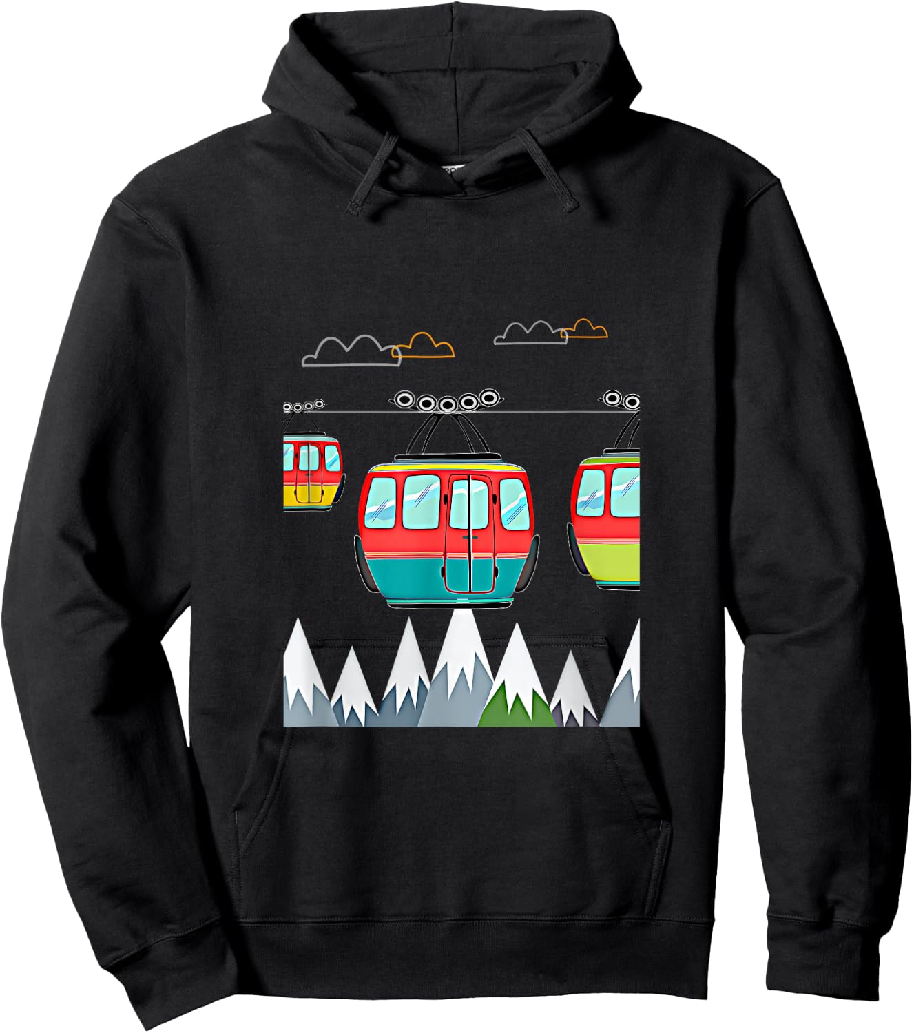 Seilbahn gondel in den Mountains , black, s Hoodie - Hoodie | Black
