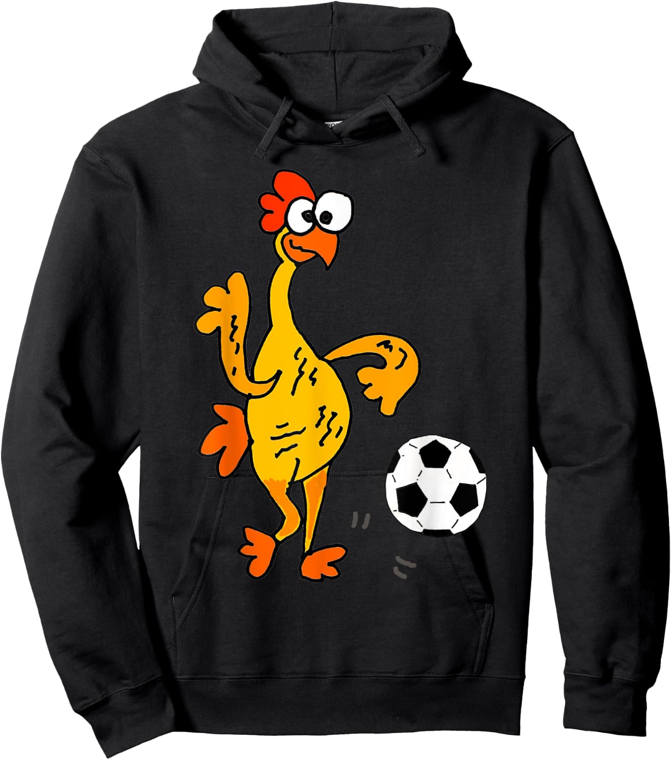 SmileteesSports Funny Rubber Chicken Playing Soccer Hoodie - Hoodie | Black